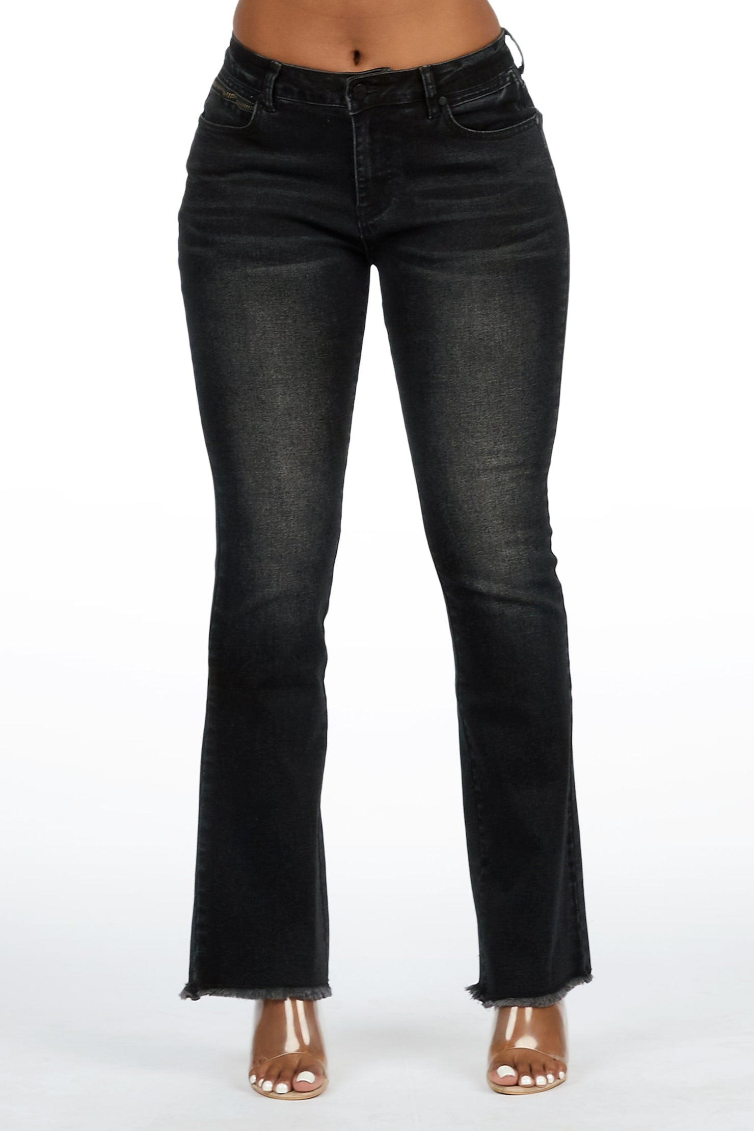 Tiriea Black Low Rise Stretch Bootcut Jean