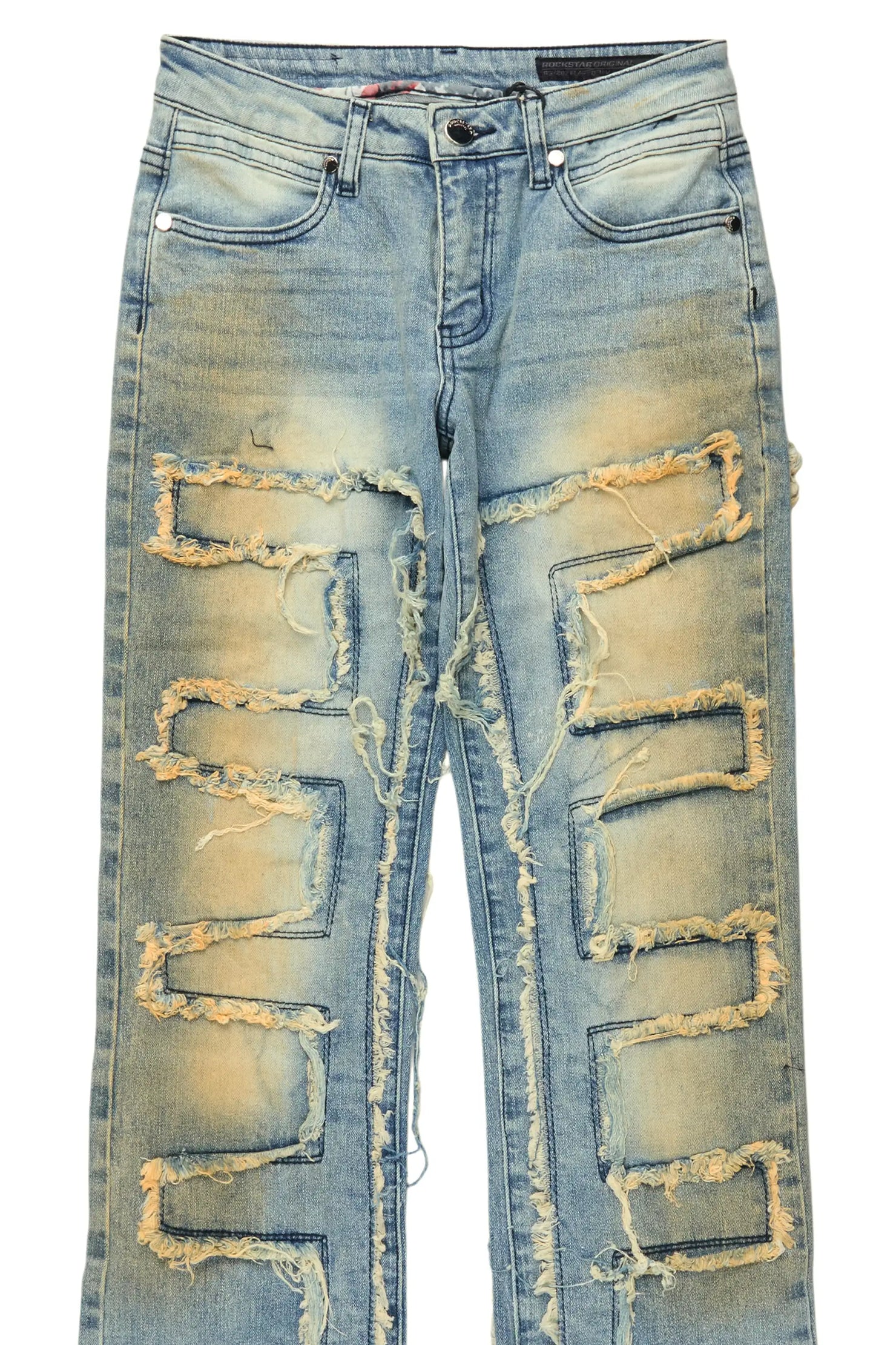 Boys Shake Tint Light Blue Stacked Flare Jean