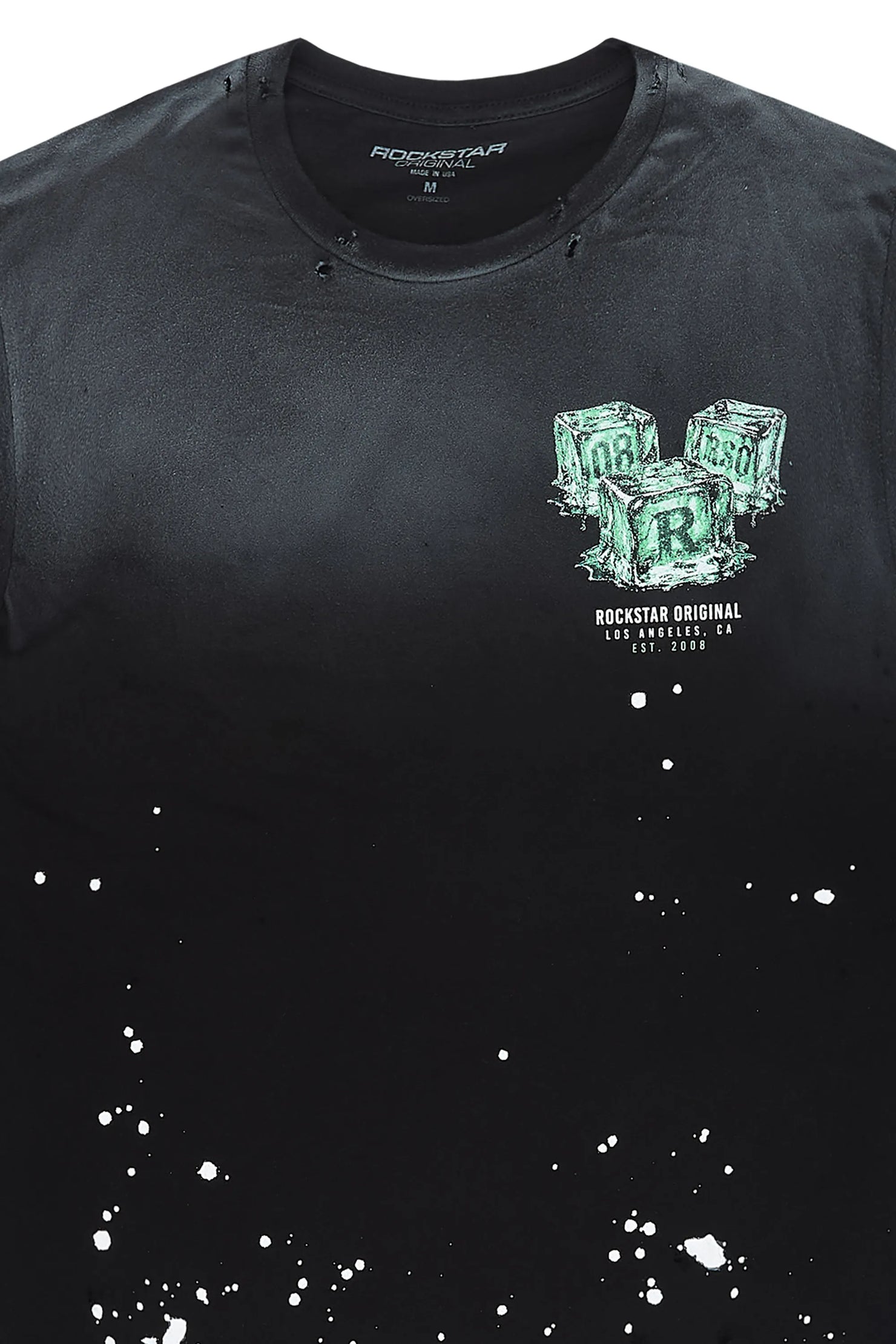 Cubes Black Oversized Graphic T-Shirt