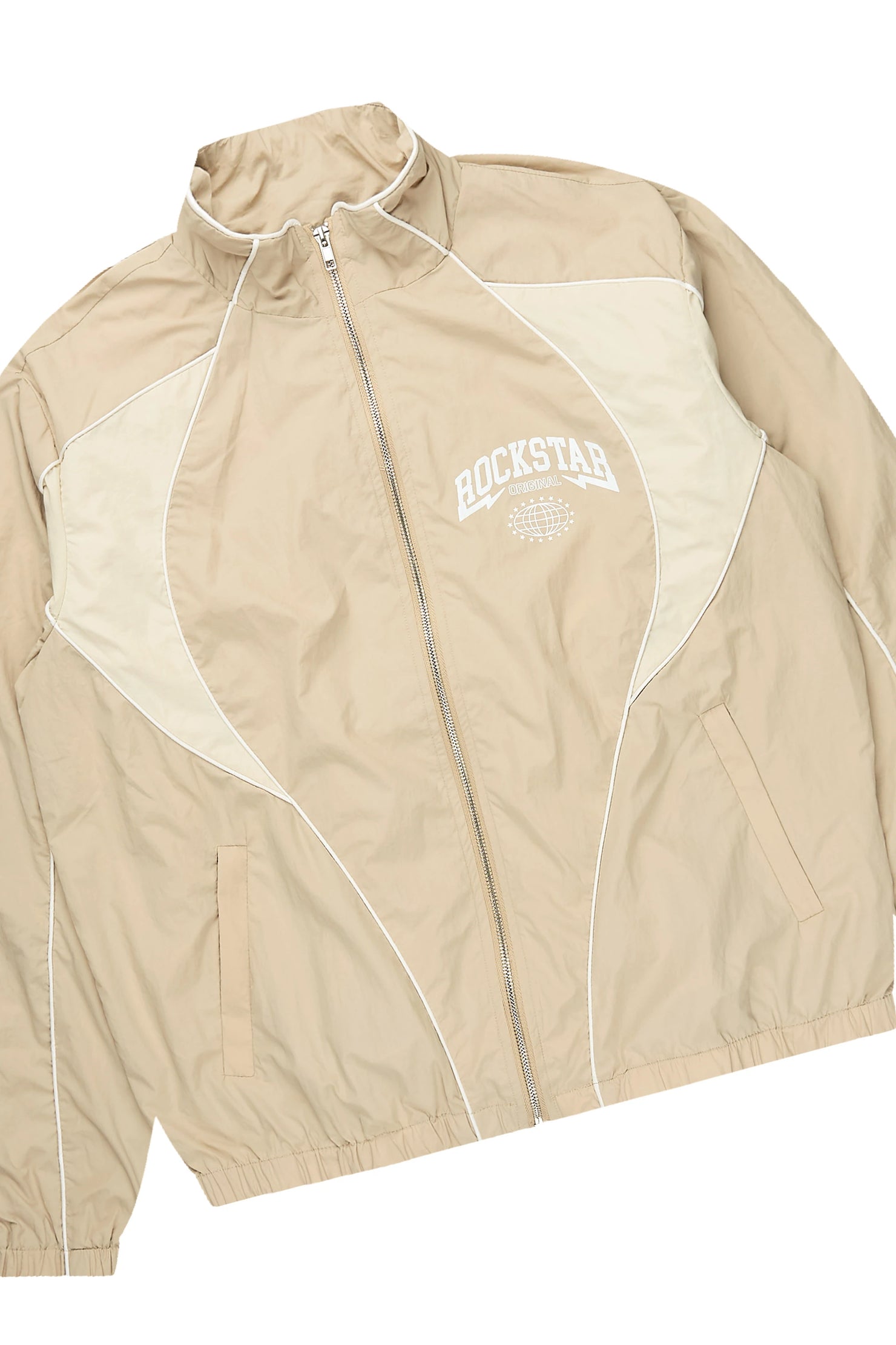 Ventoso Beige Windbreaker Baggy Fit Track Set