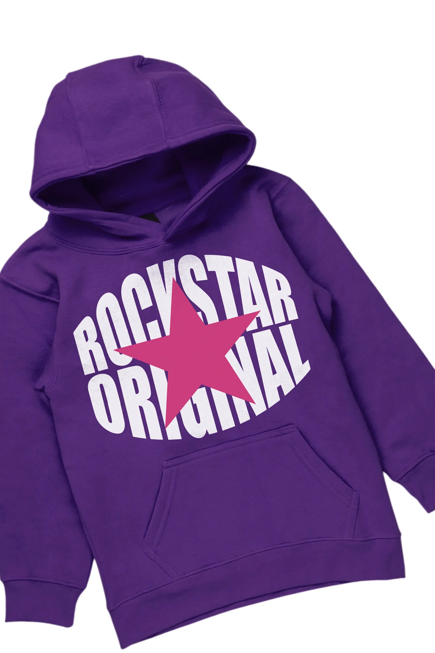 Girls Maeve Purple Hoodie/Stacked Flare Jean Set