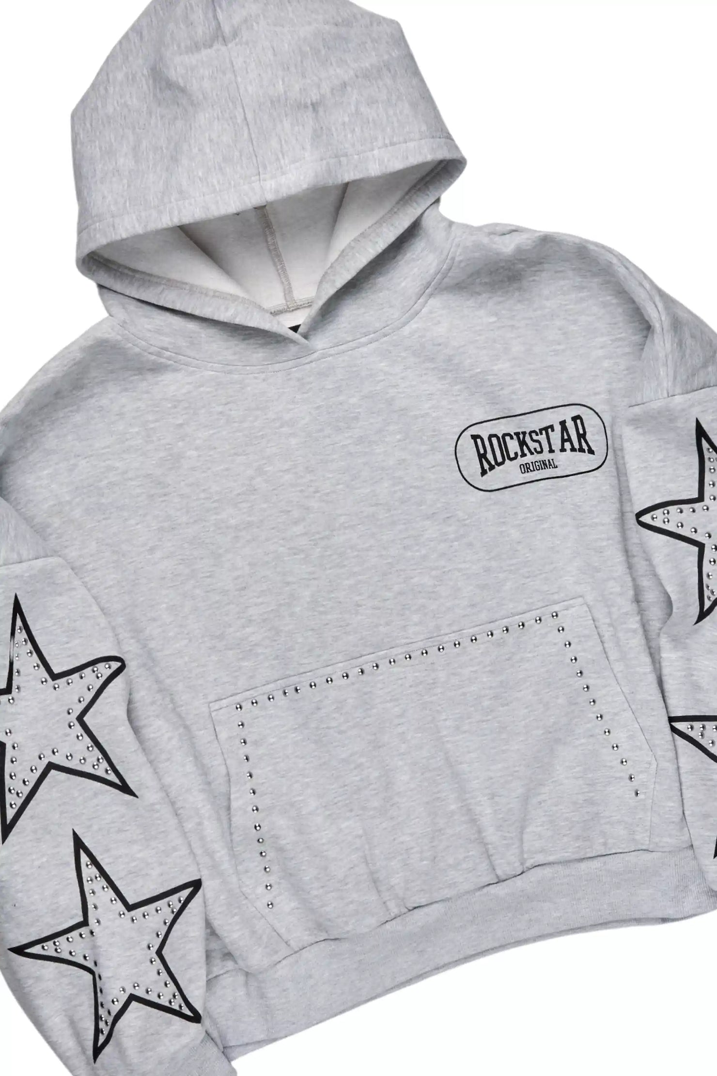 Zirka Heather Grey Hoodie Baggy Fit Pant Track Set