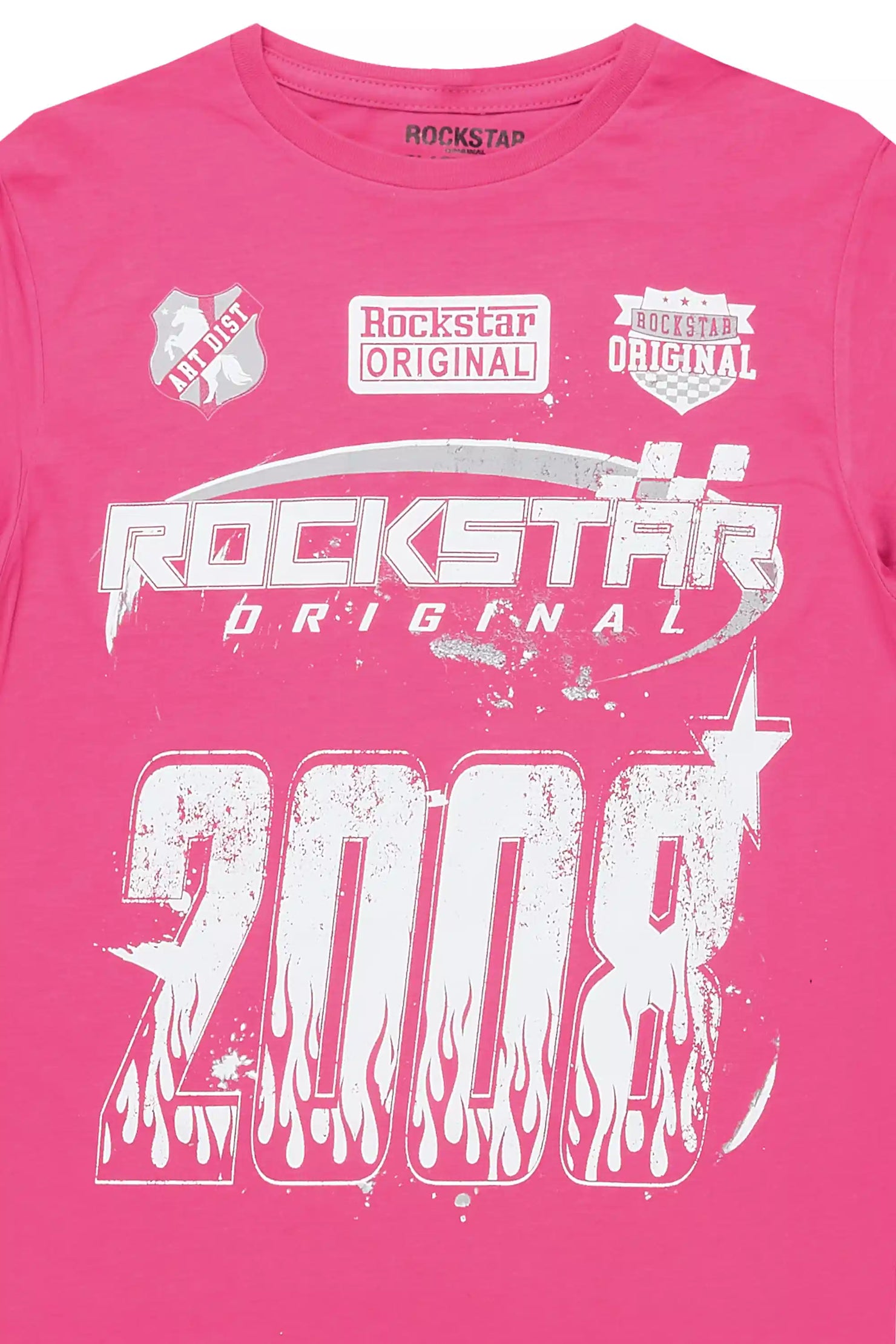 Girls Esha Fuchsia/White Graphic T-Shirt