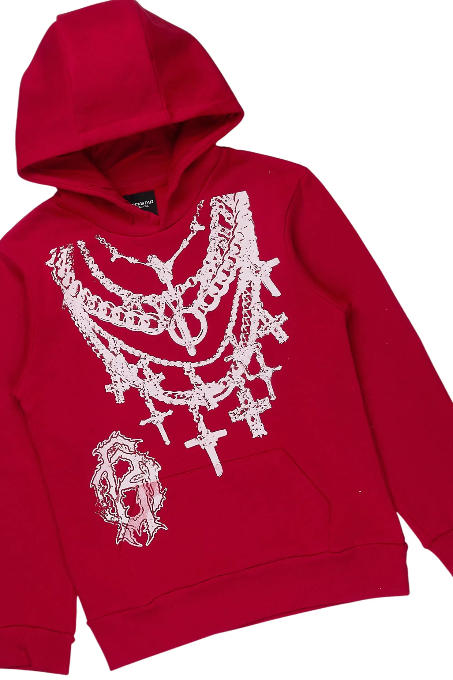 Boys Nyro Red Hoodie/Stacked Jean Set