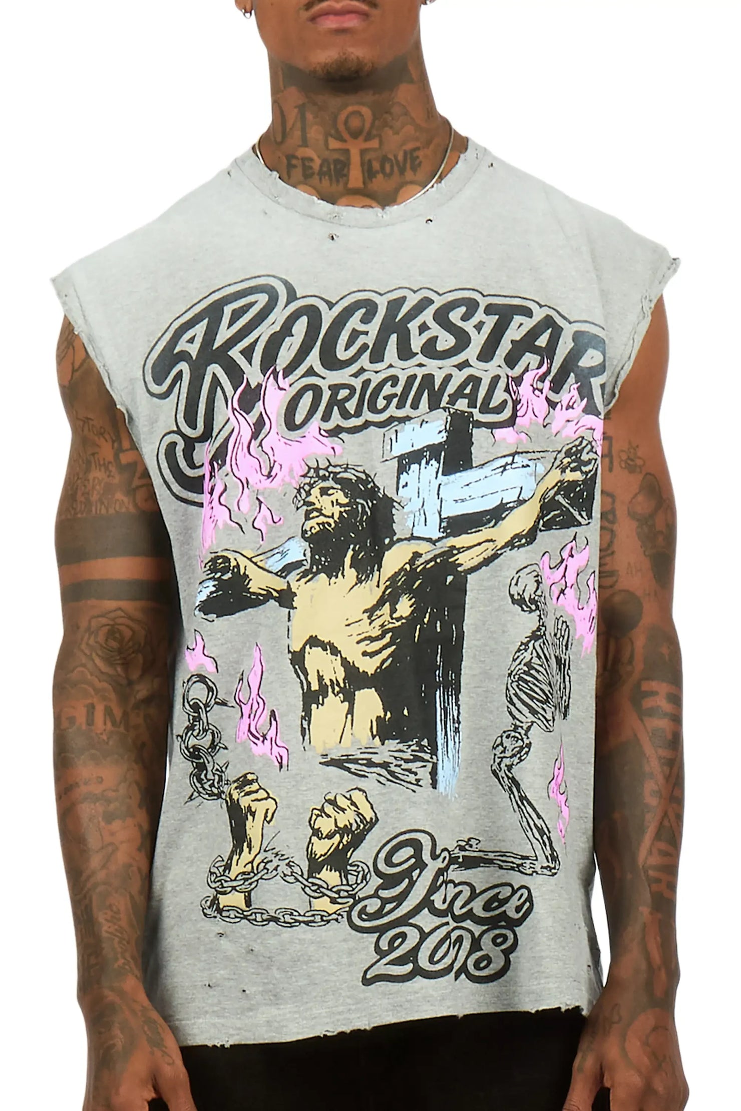 Kyren Grey Cut off Tee