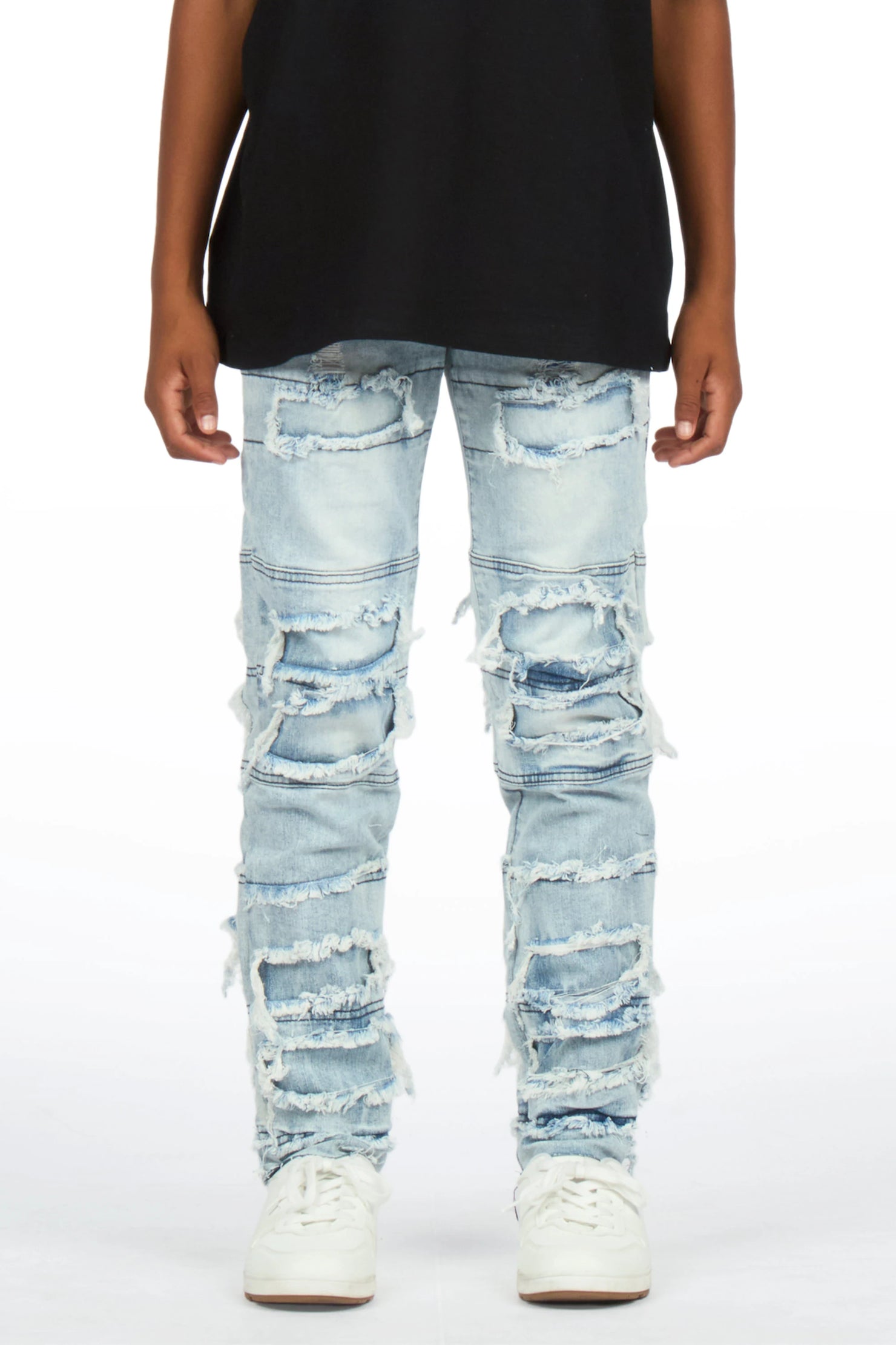 Boys Vasco Blue Frayed Slim Jean