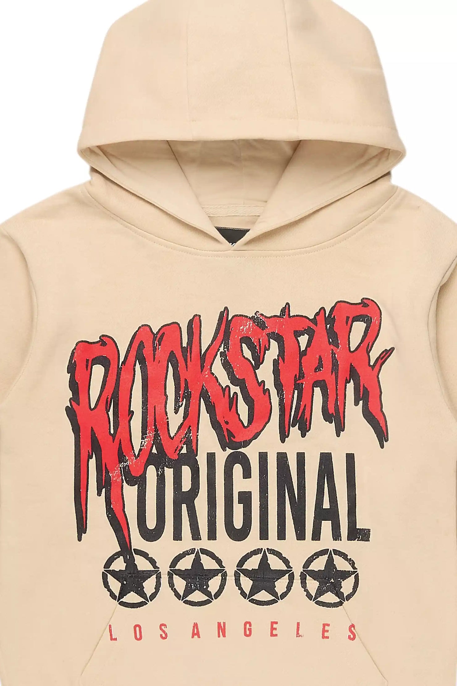 Boys Wizzurd Beige/Red Graphic Hoodie