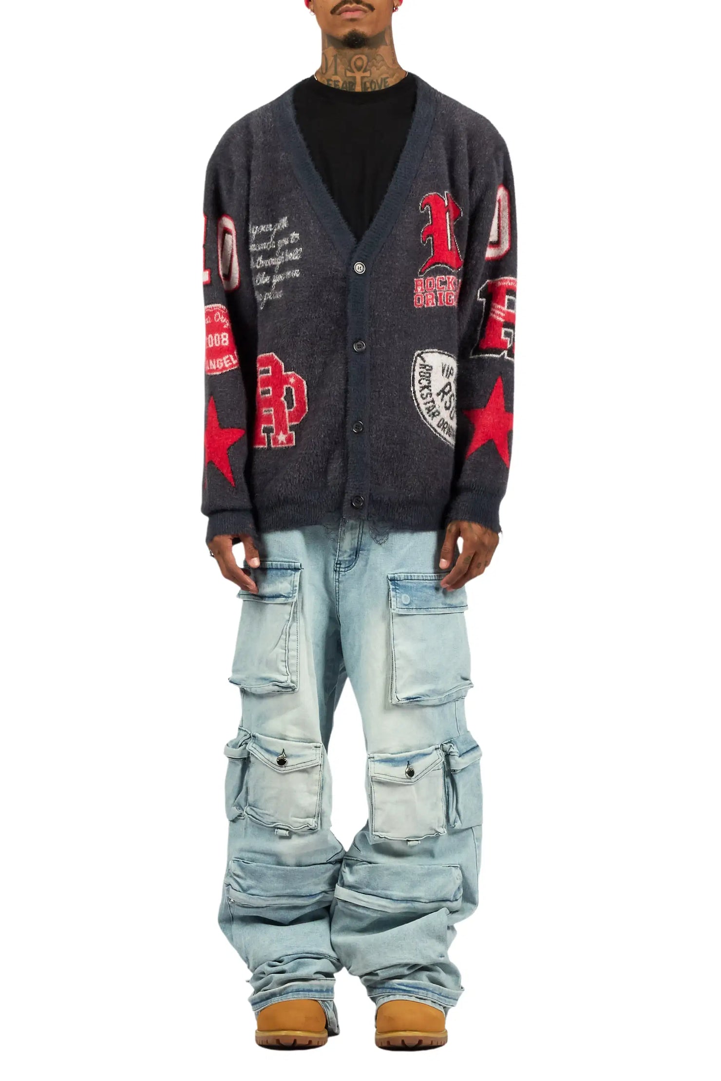 Mahesh Blue Baggy Cargo Jean