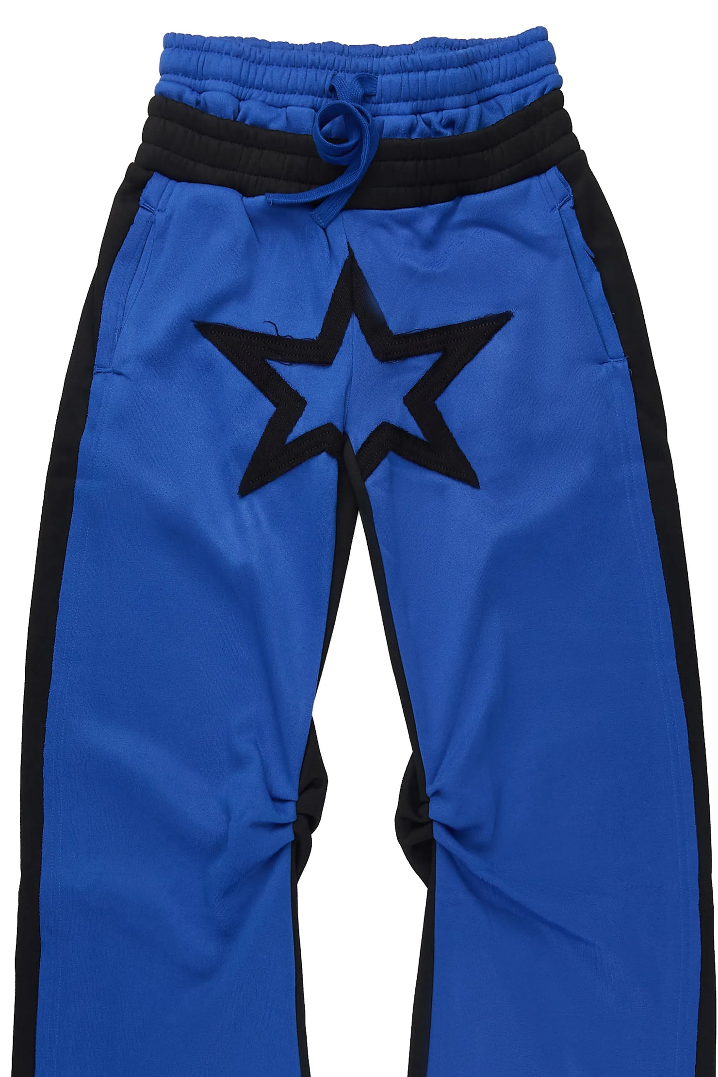 Boys Canaan Black/Royal Double Waisted Baggy Track Pant