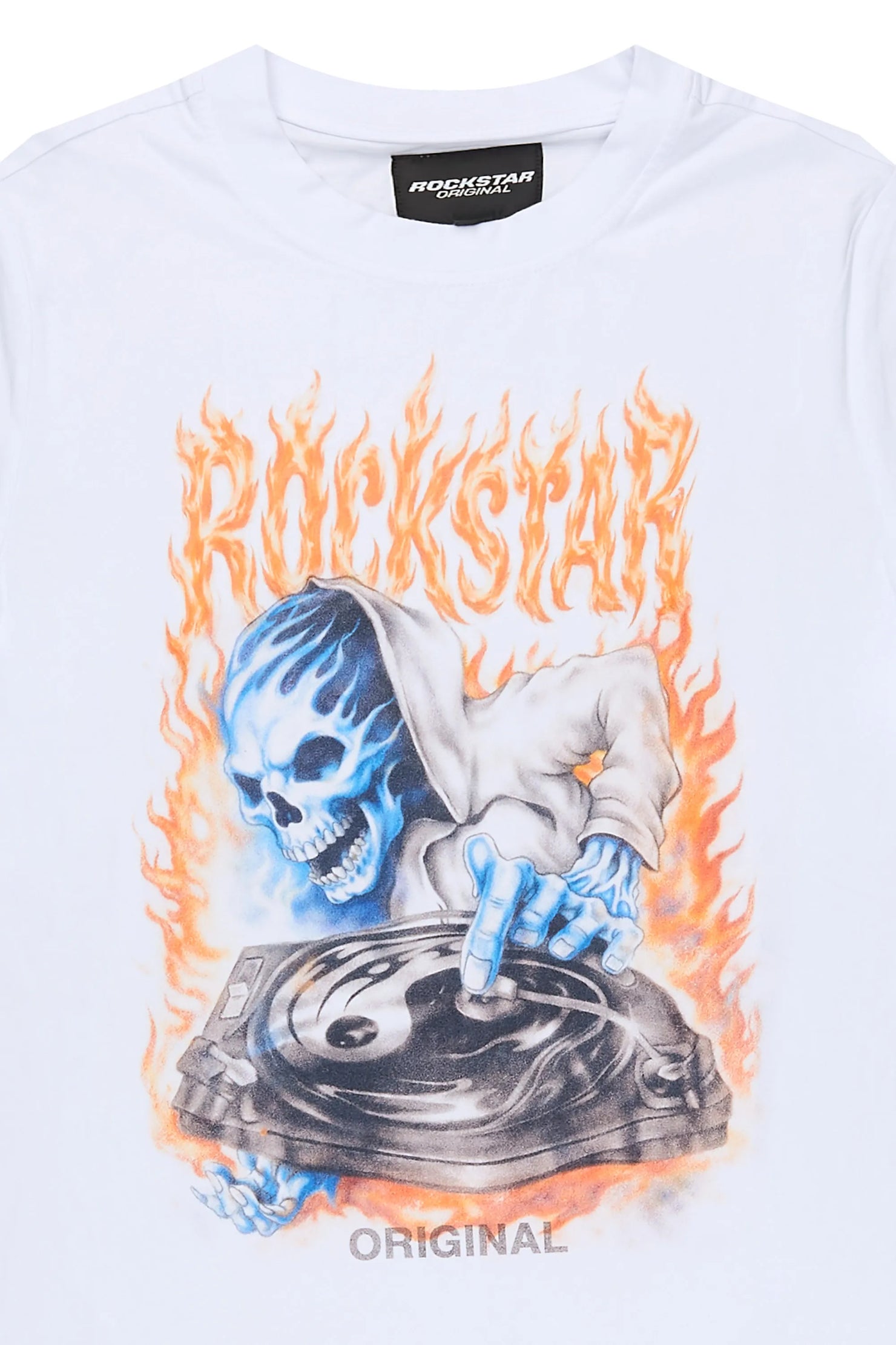 Boys Dice White Graphic T-Shirt