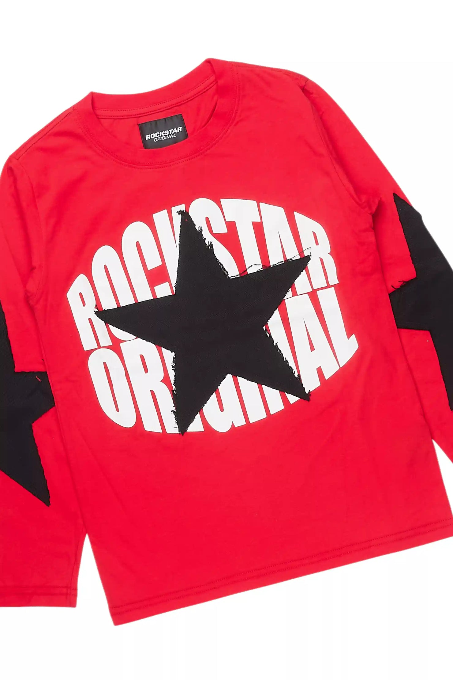 Boys States Red/Black Long Sleeve T-Shirt Track Set