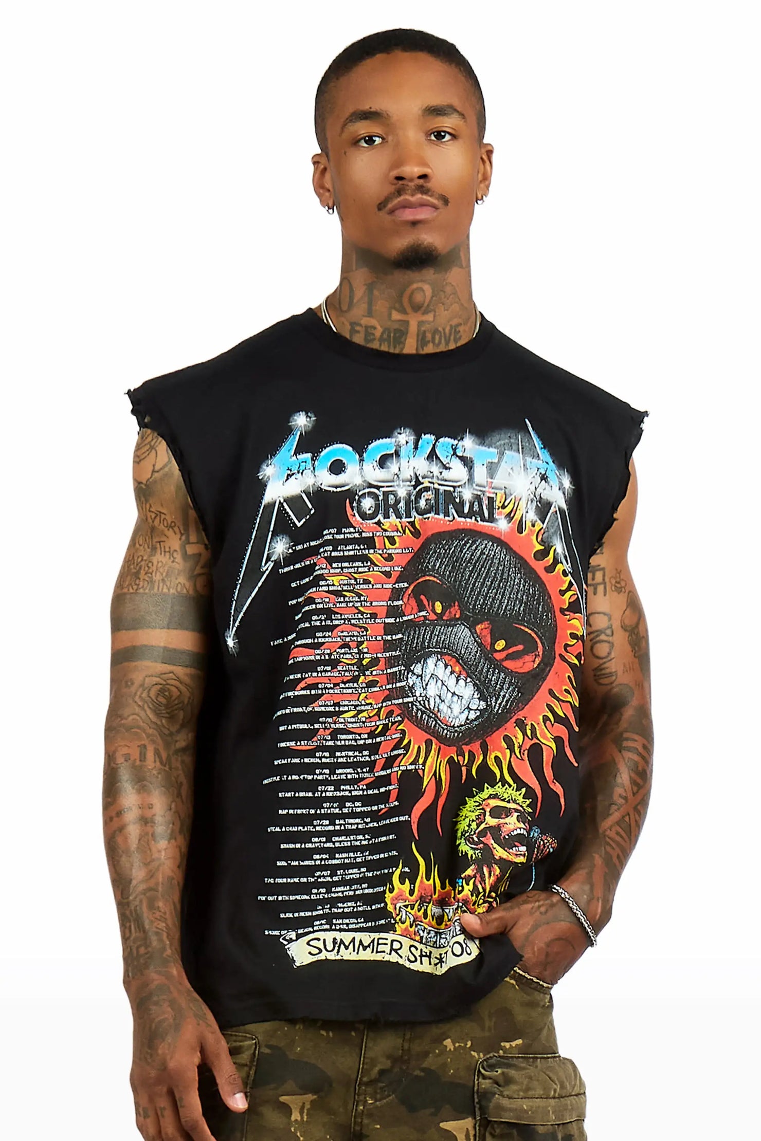 Rayvor Black Cut off Tee