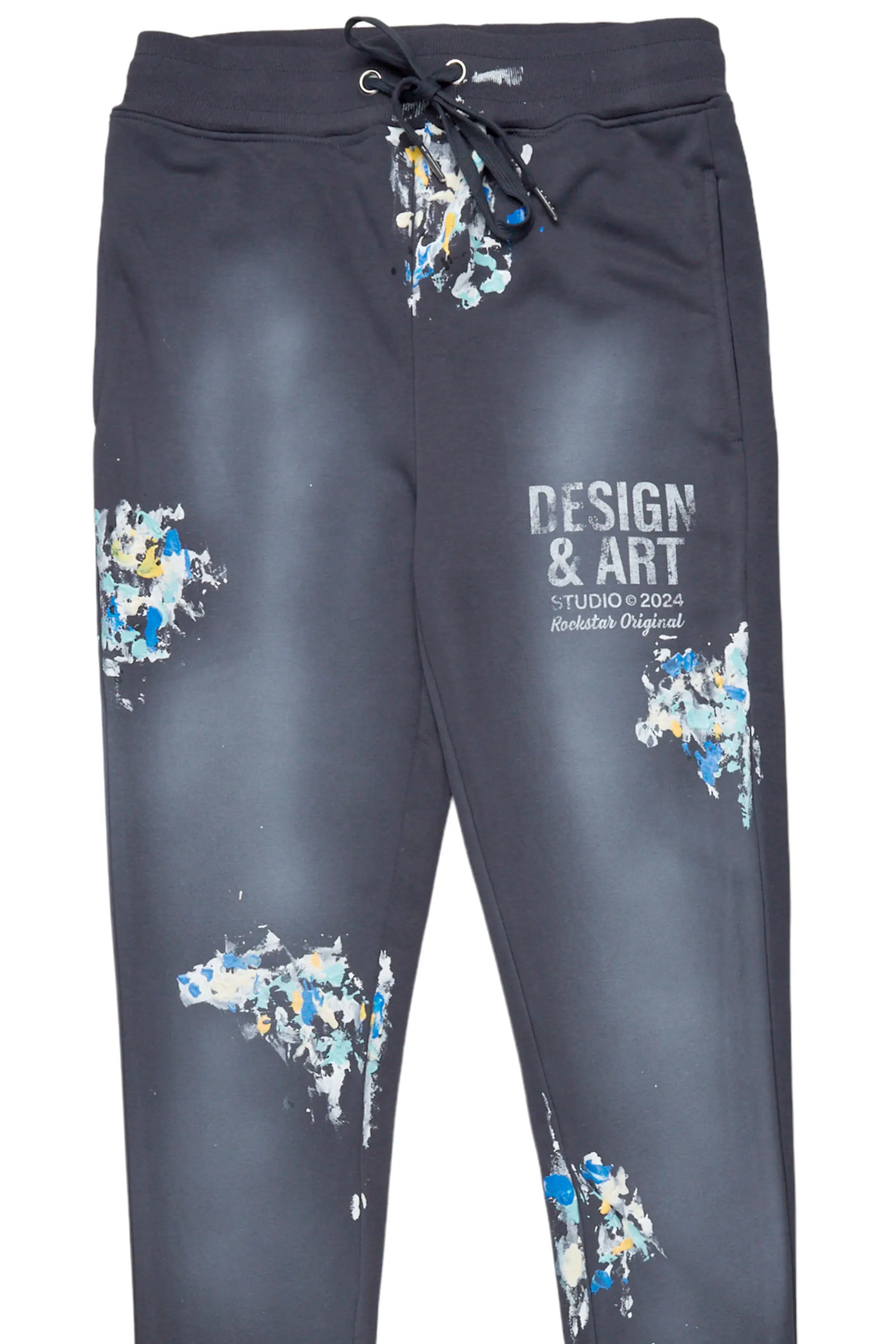 Paulo Charcoal Graphic Stacked Flare Pant