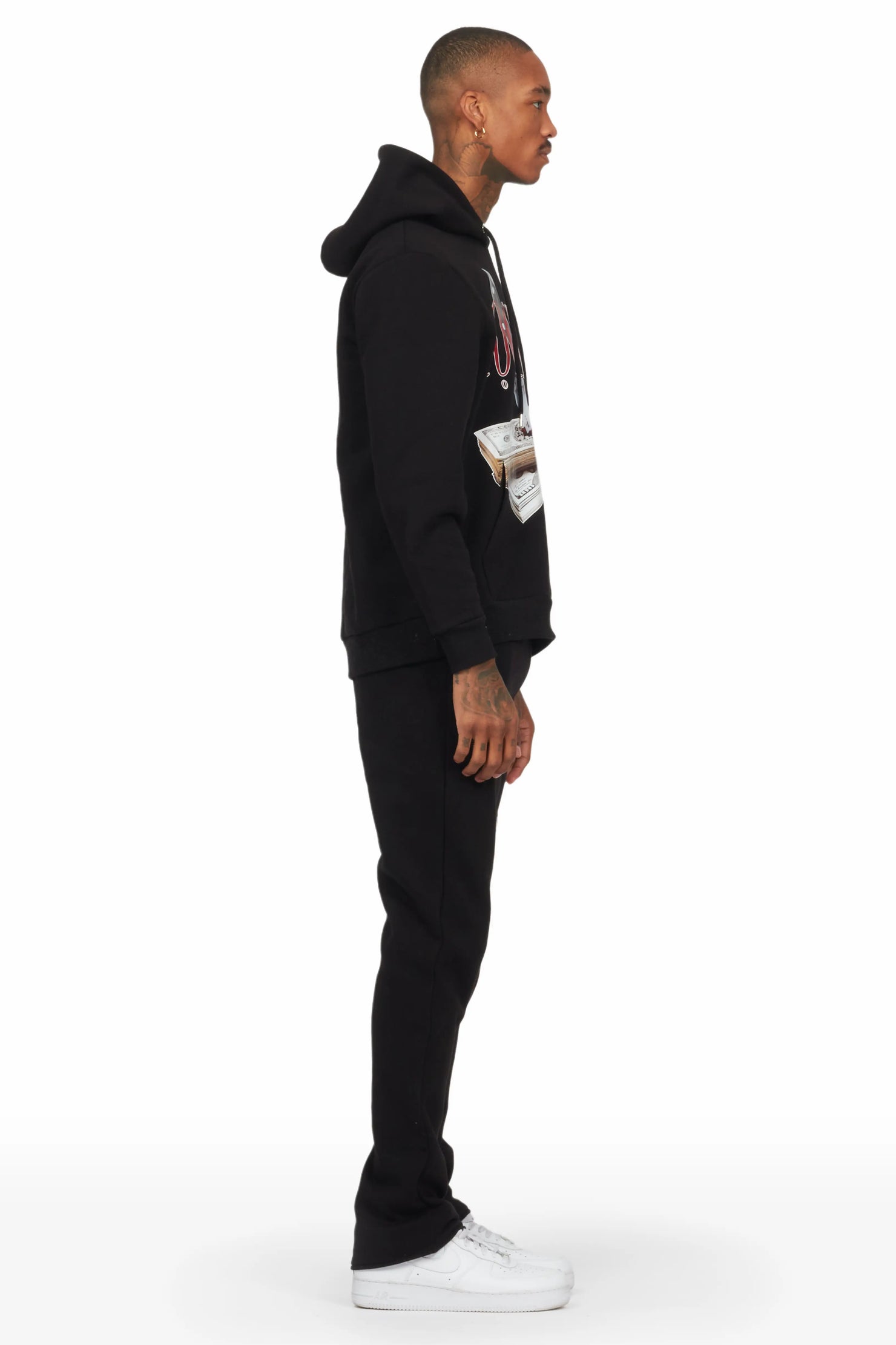 Dayte Nite Black Slim Fit Track Set