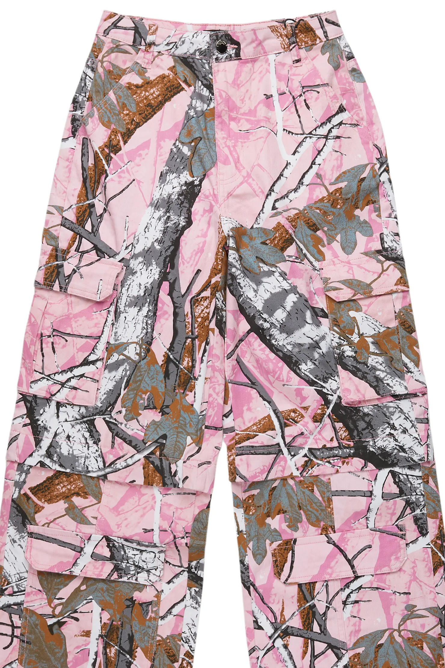 Precious Pink Tree Camo Baggy Stacked Jean