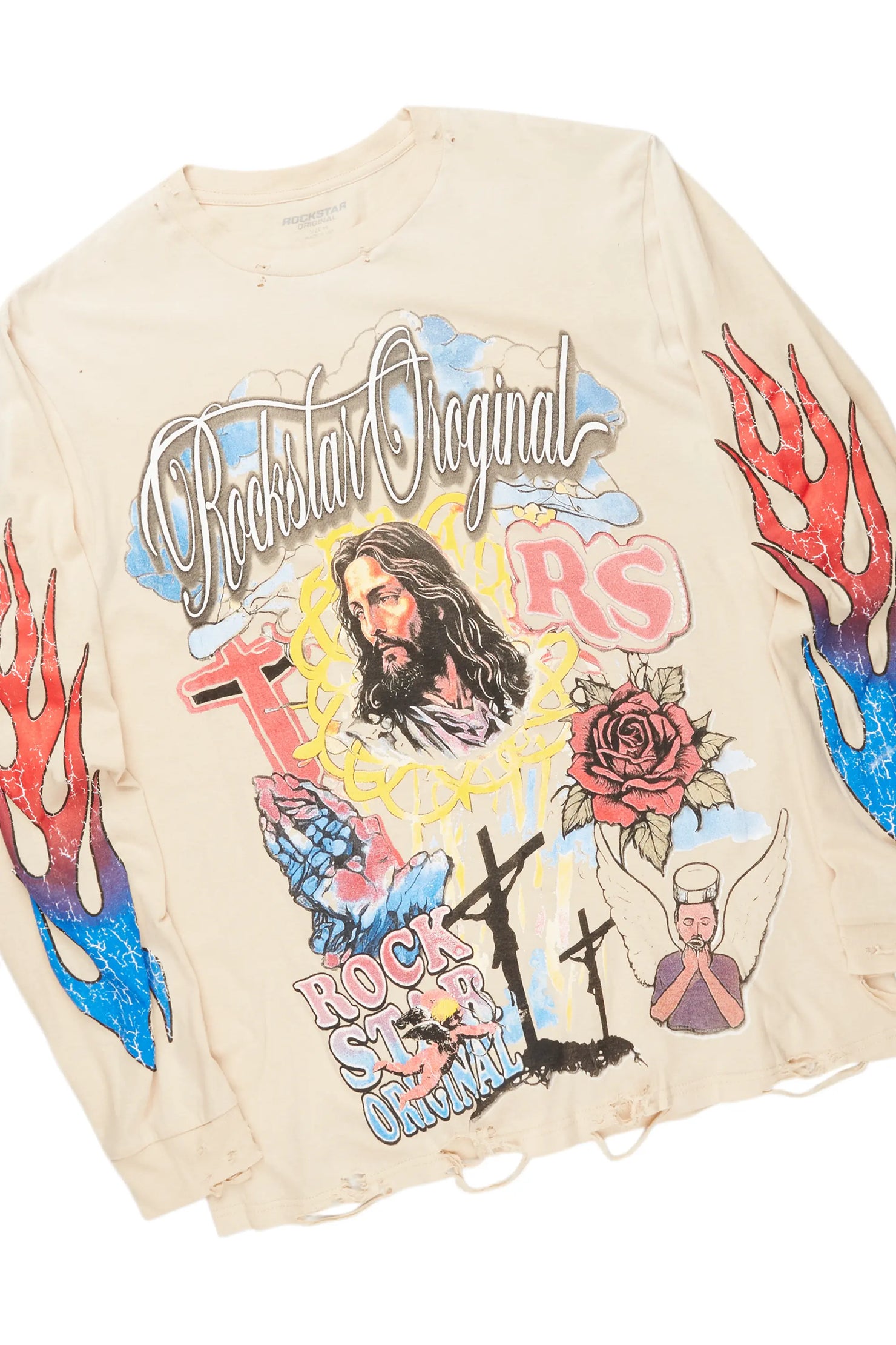 Tadashi Beige Long Sleeve/Stacked Flare Jean Set