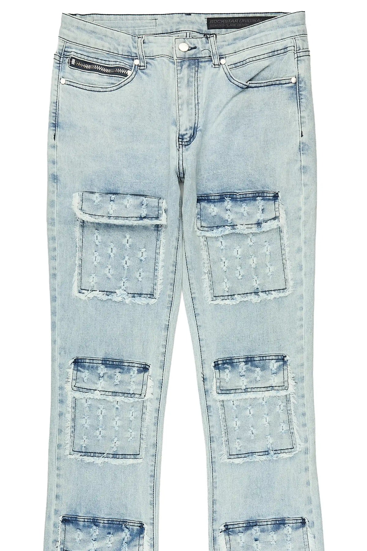 Dezso Light Blue Stacked Flare Jean