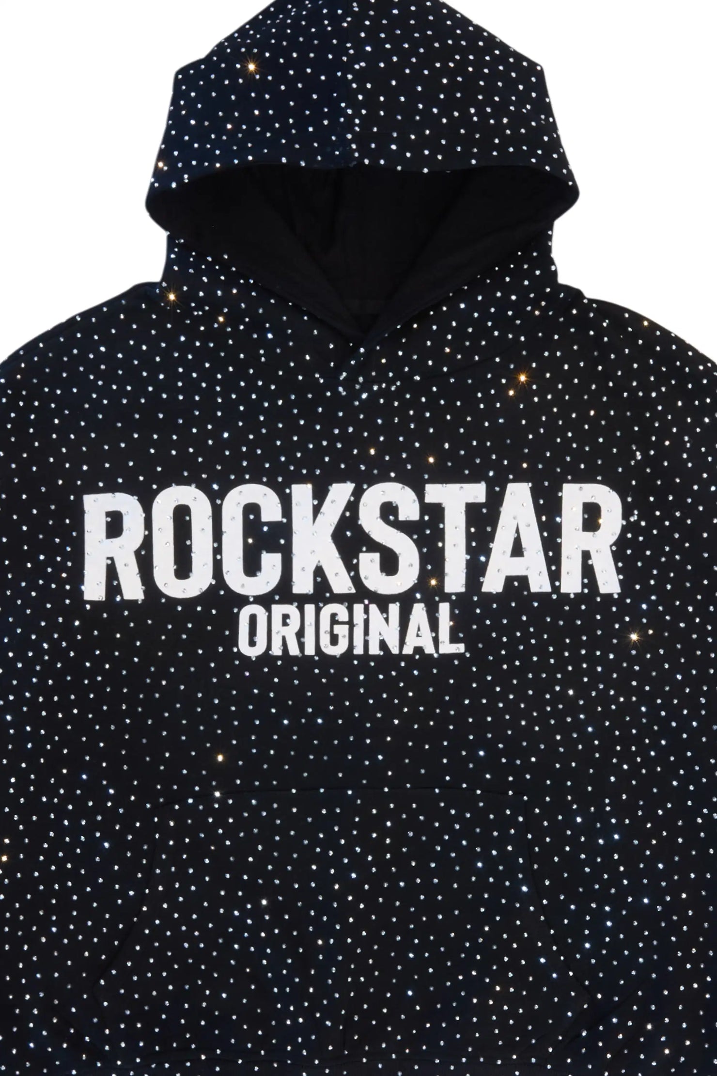 Crystiqa Black/White Rhinestone Hoodie