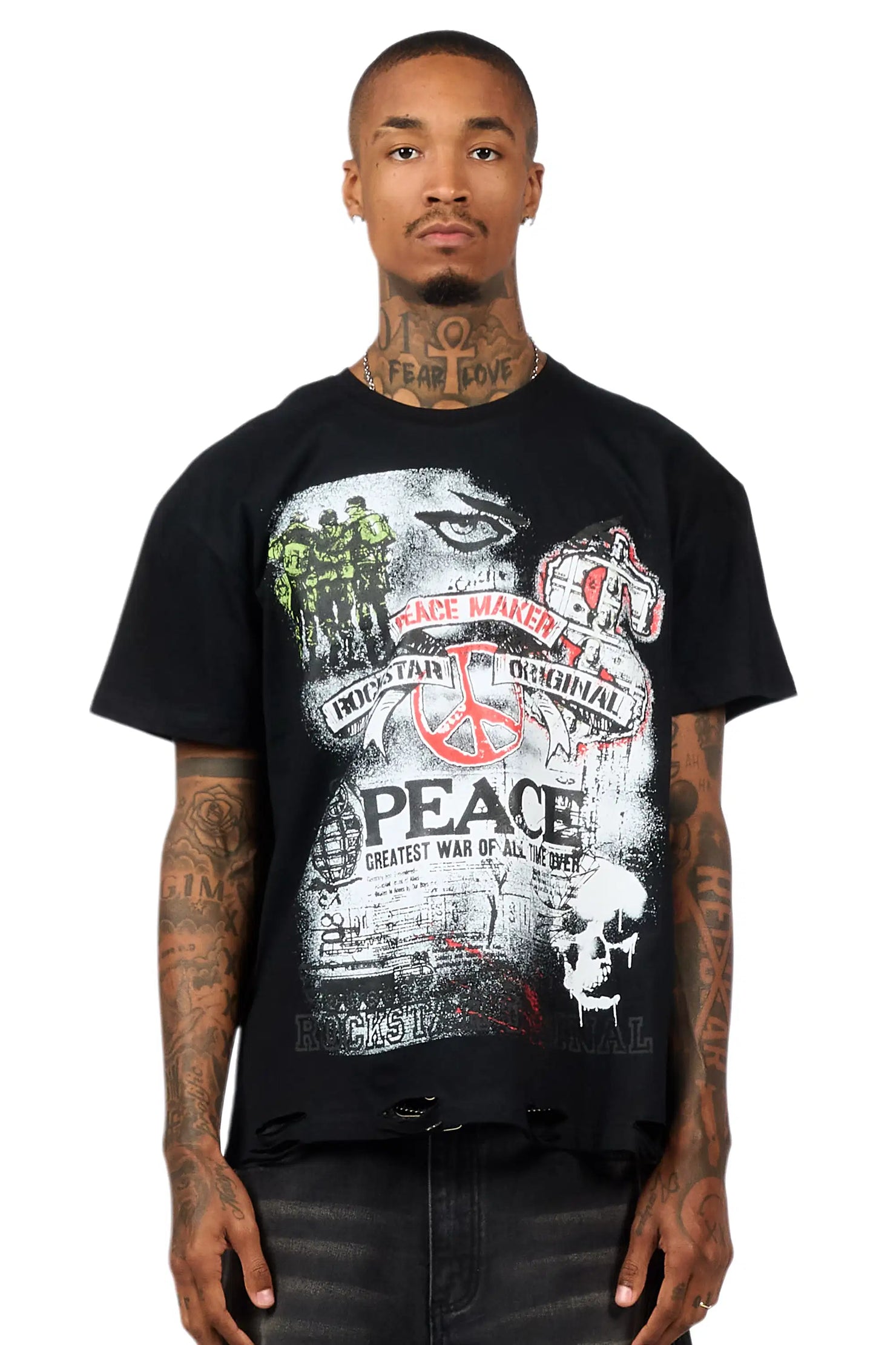 Saeko Black Oversized Graphic T-Shirt