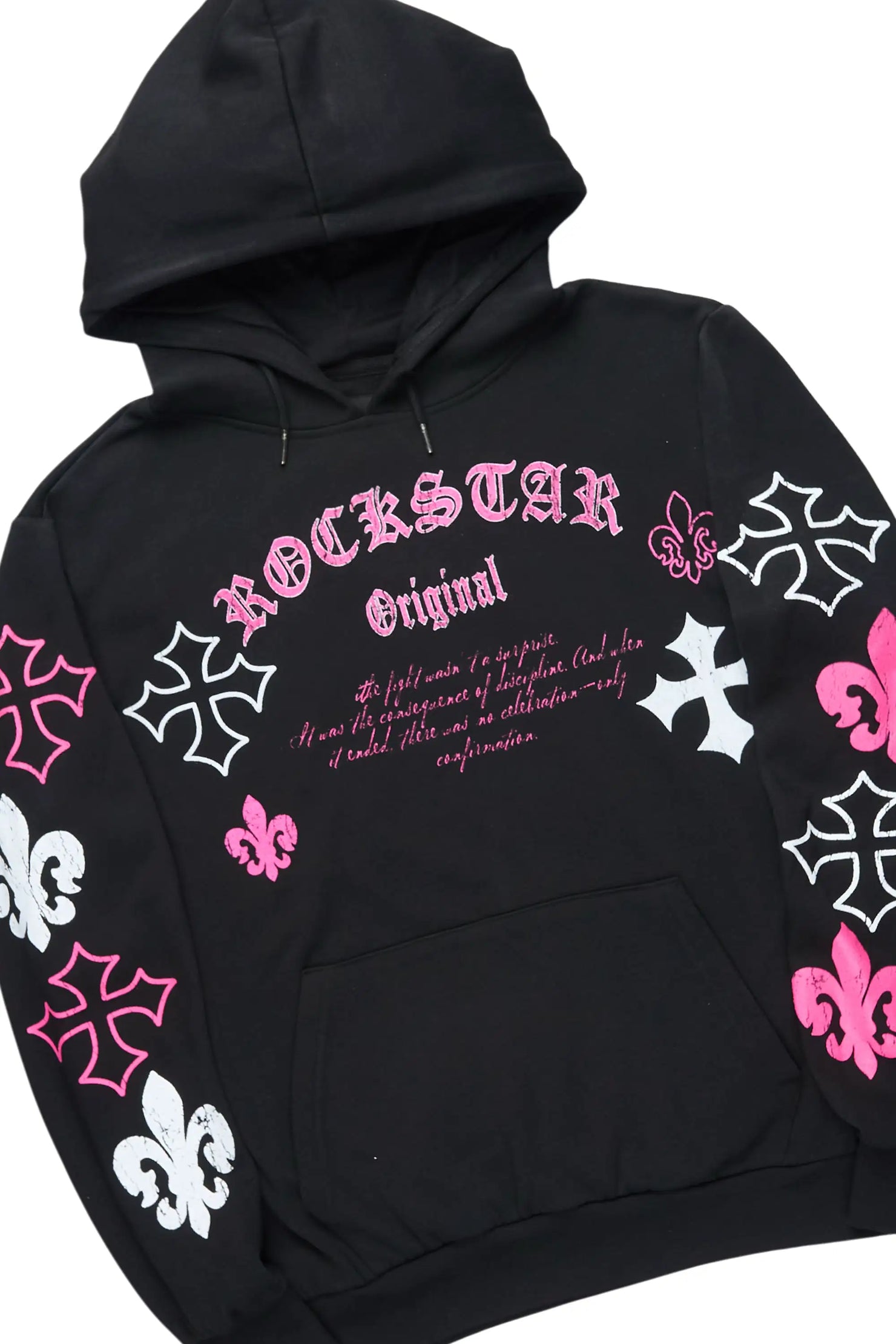 Tieran Black/Fuchsia Hoodie/Stacked Flare Track Set