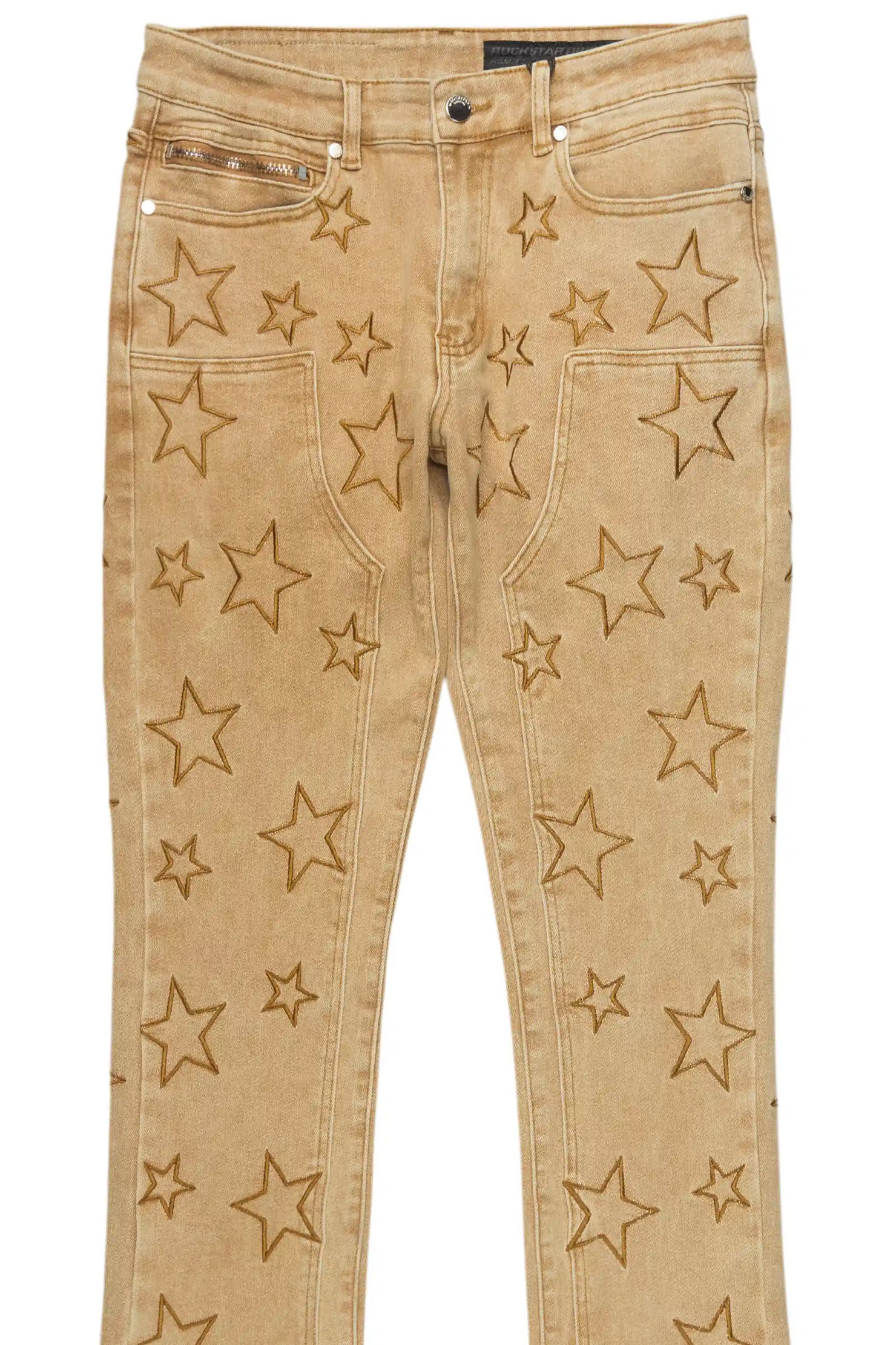 Starship Beige Stacked Flare Jean