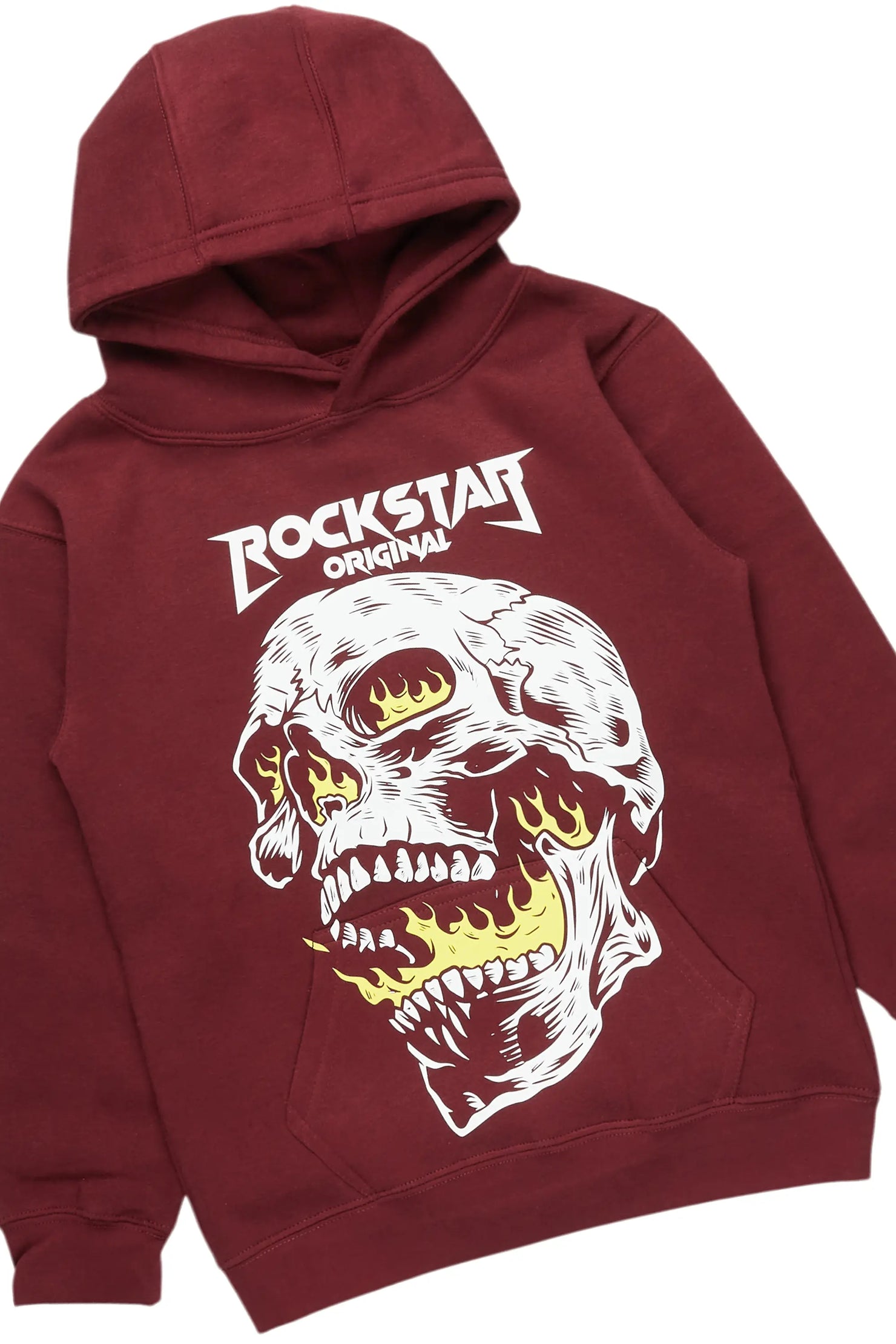 Boys Friso Maroon Hoodie/Stacked PU Jean Set