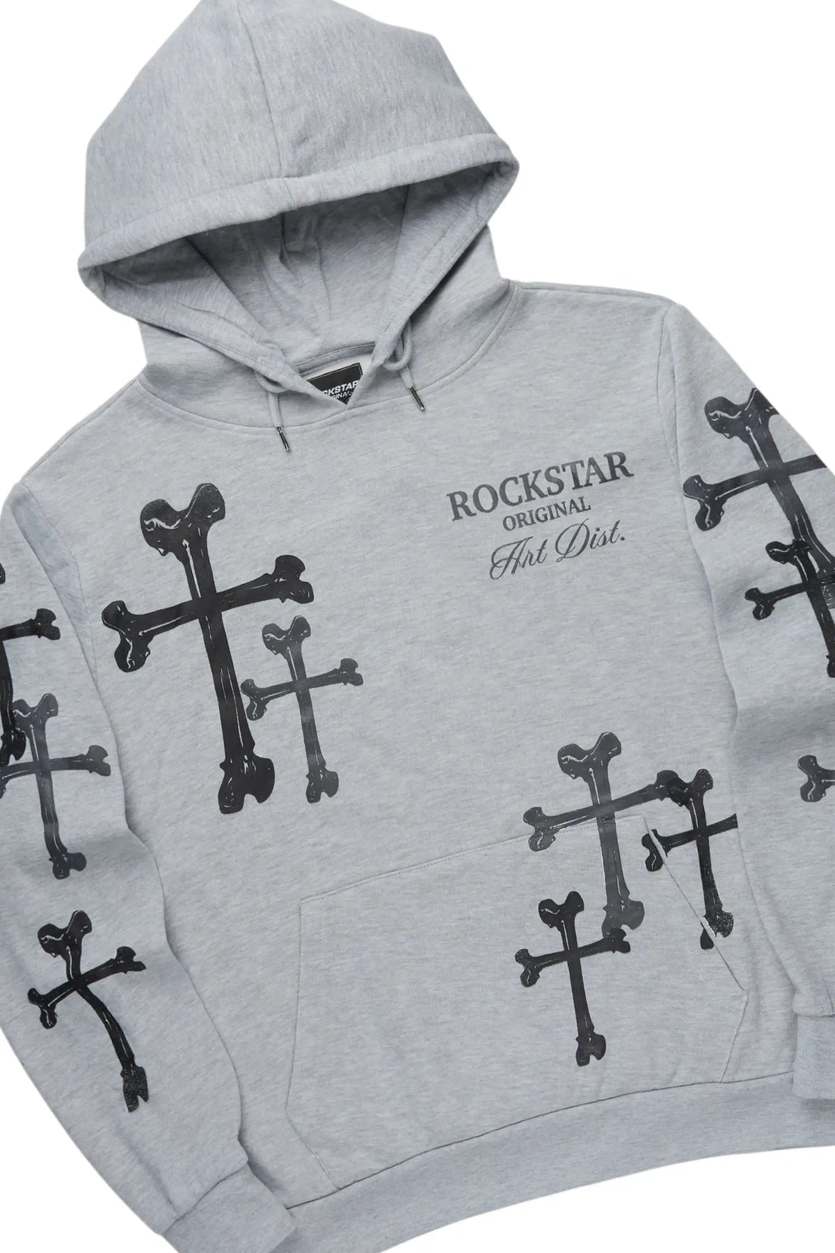 Olivier Heather Grey Graphic Hoodie