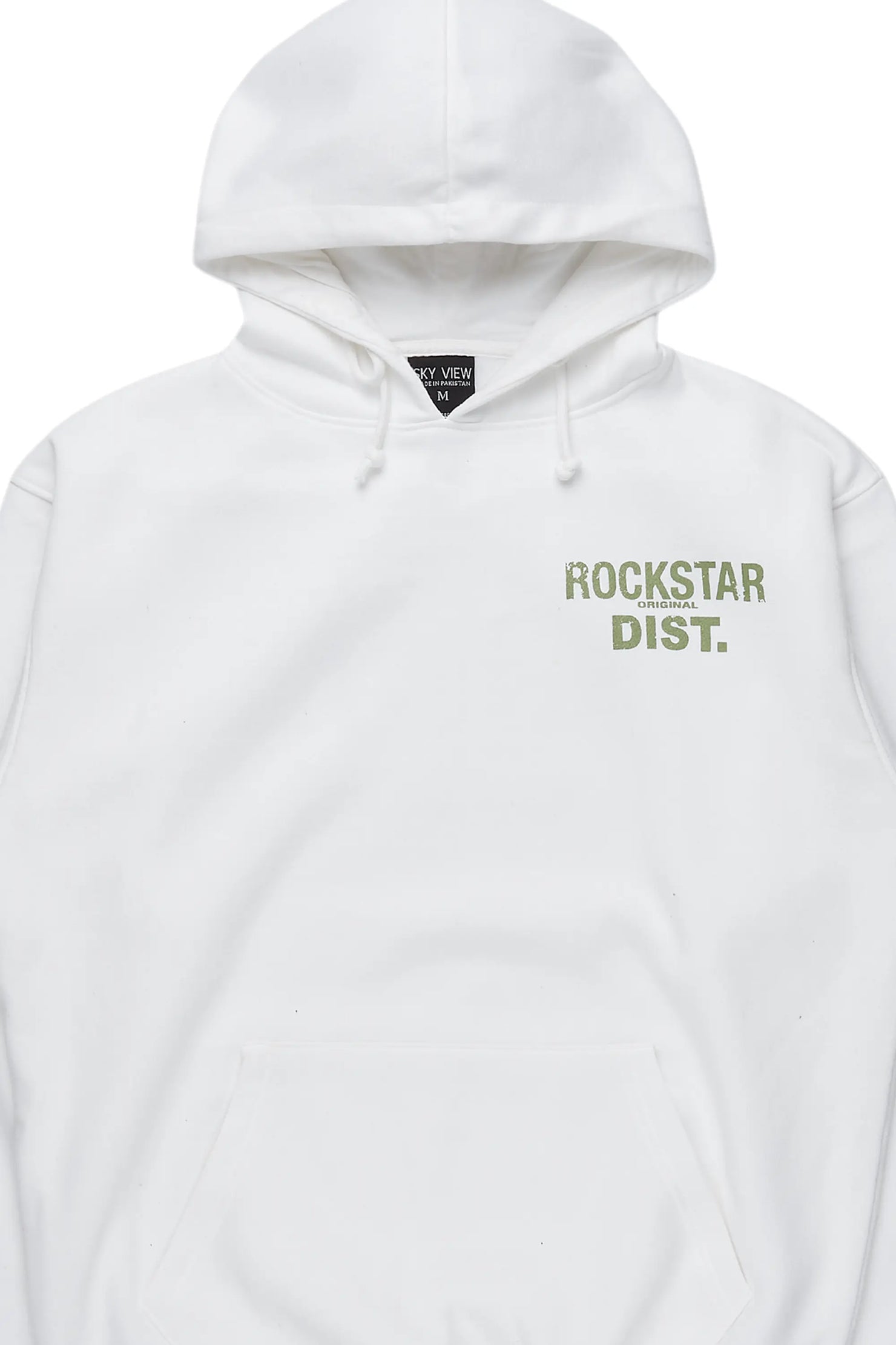 Dalasia White/Green Oversized Hoodie