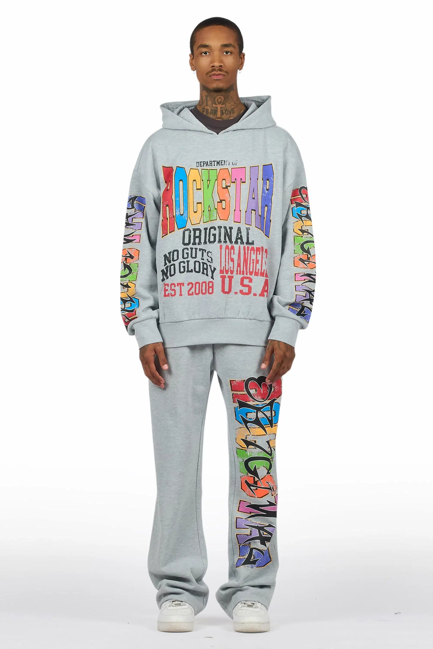 Bunt Heather Grey Hoodie/Baggy Pant Track Set