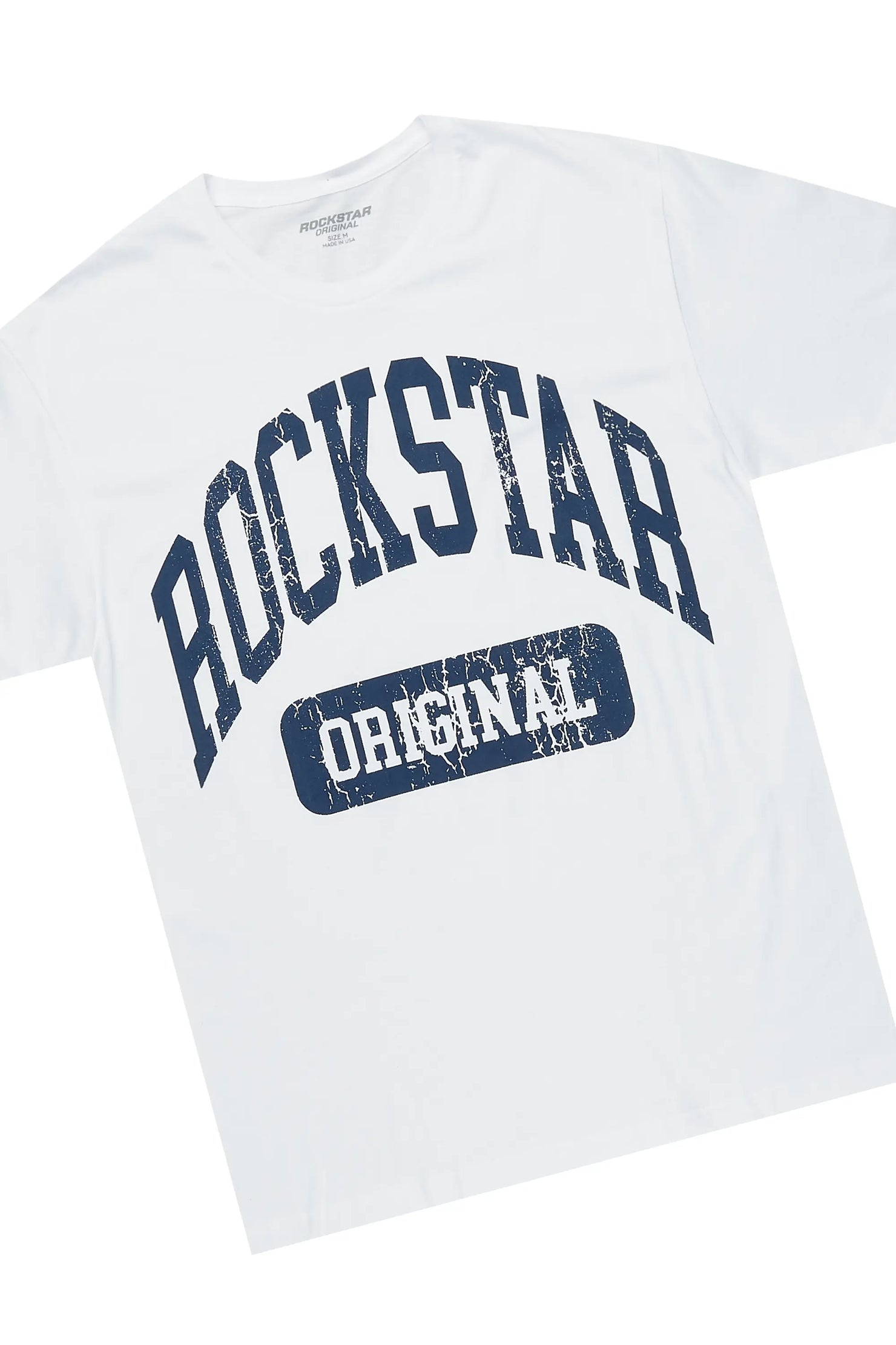 Aden White/Royal T-Shirt/Slim Fit Track Set