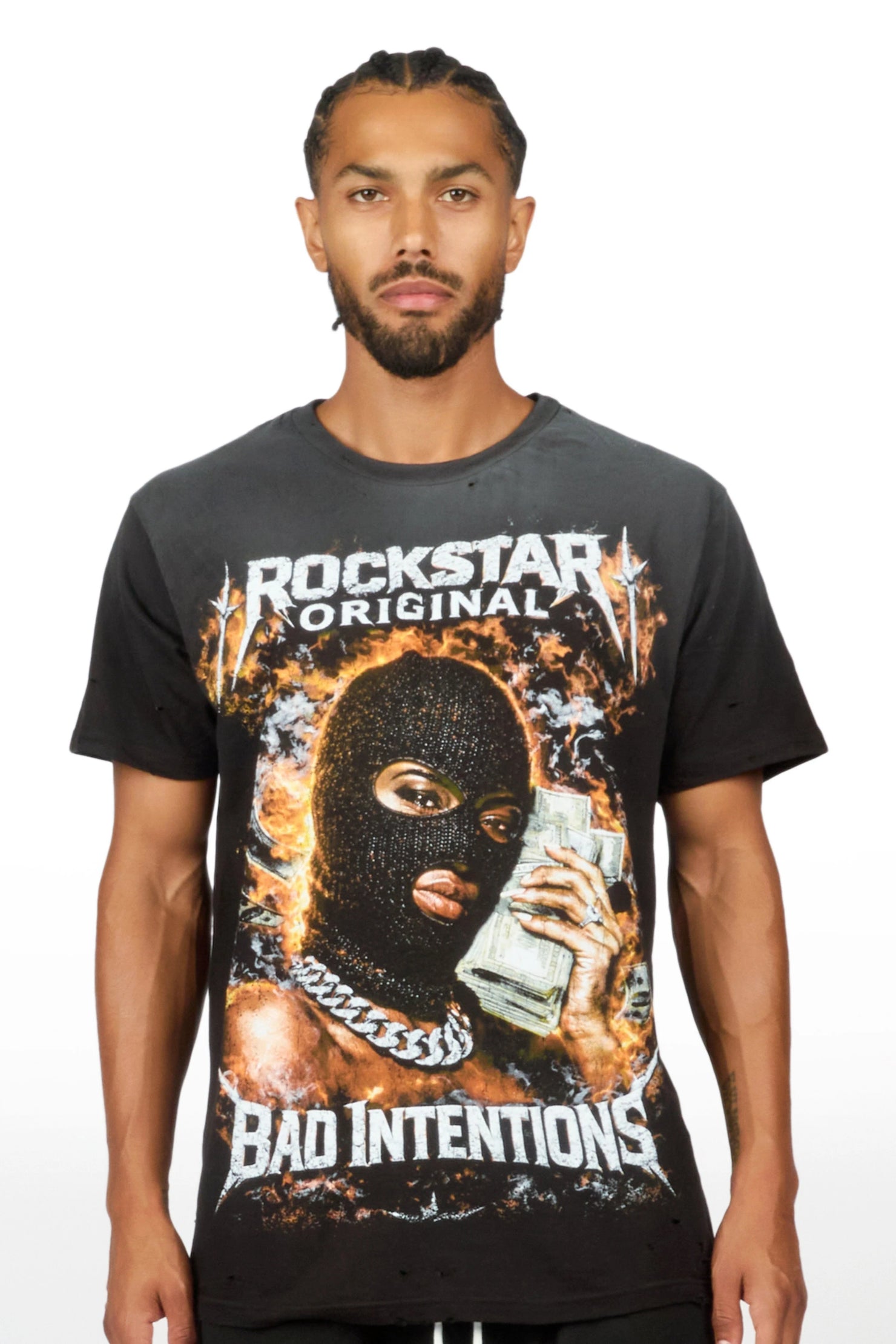 Zanja Black Oversized Graphic T-Shirt