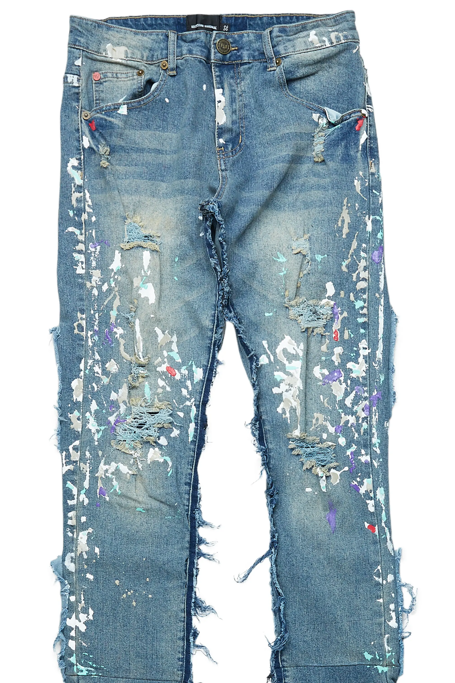 Taran Vintage Blue Super Stacked Flare Jean