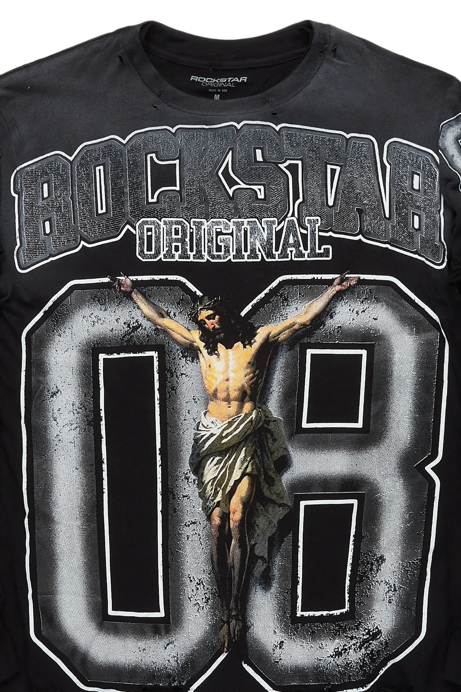 Fields Black/White Double Layer Long Sleeve Graphic T-Shirt