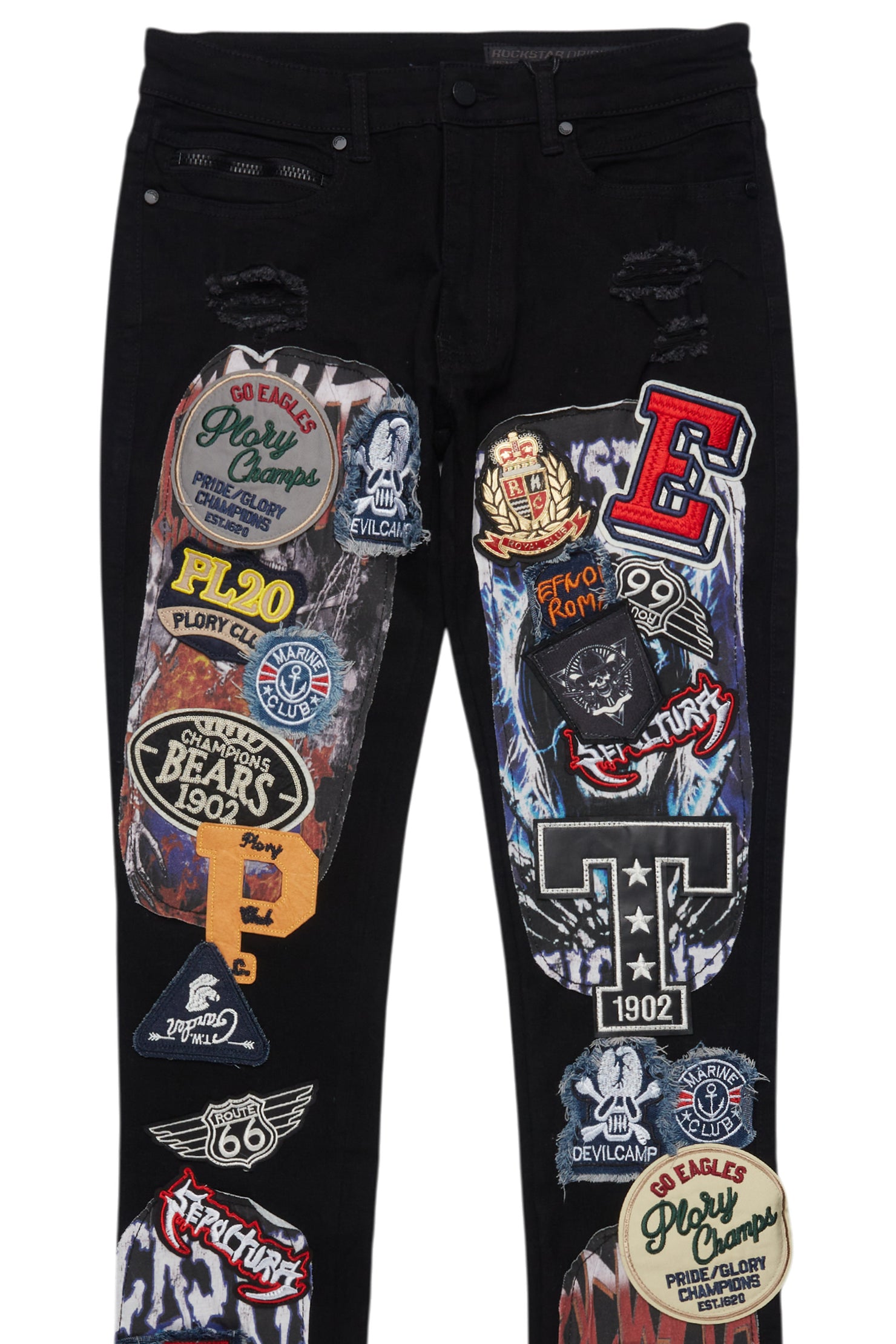 Espen Jet Black Stacked Flare Jean