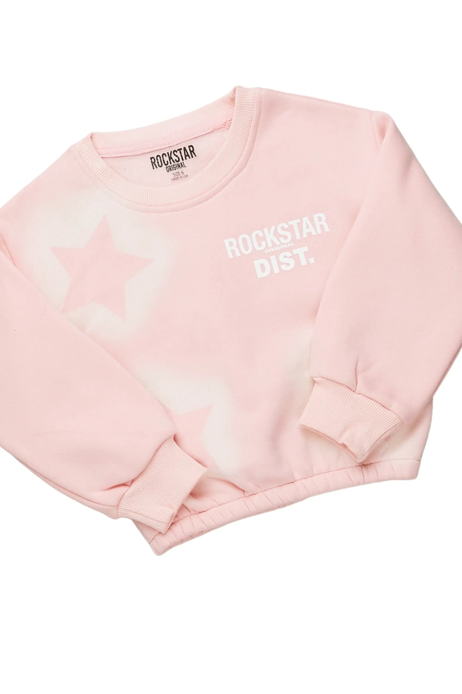 Girls Dally Light Pink Crop Top Short Set