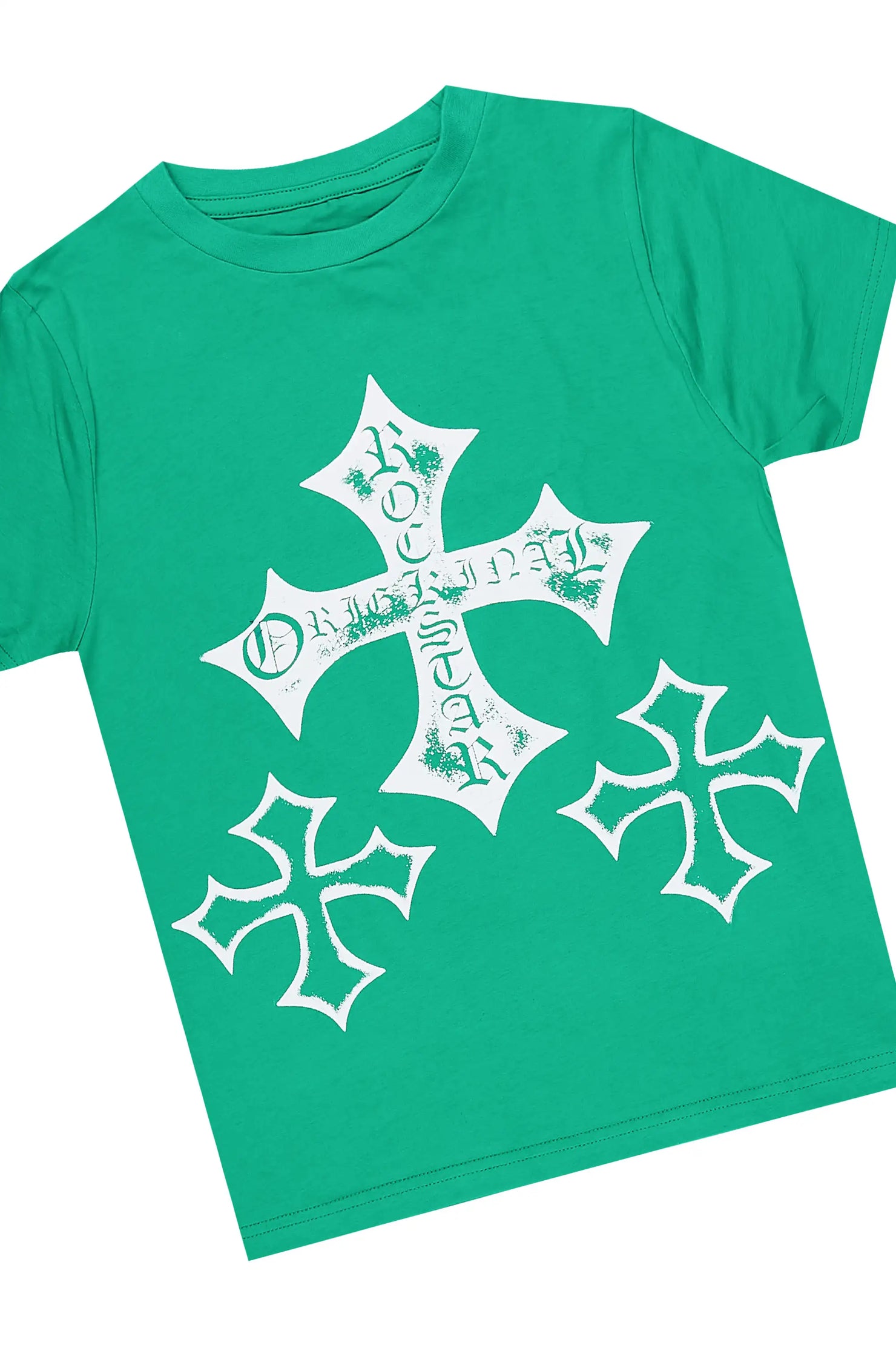 Boys Marizon Green/Blue T-Shirt Stacked Jean Set