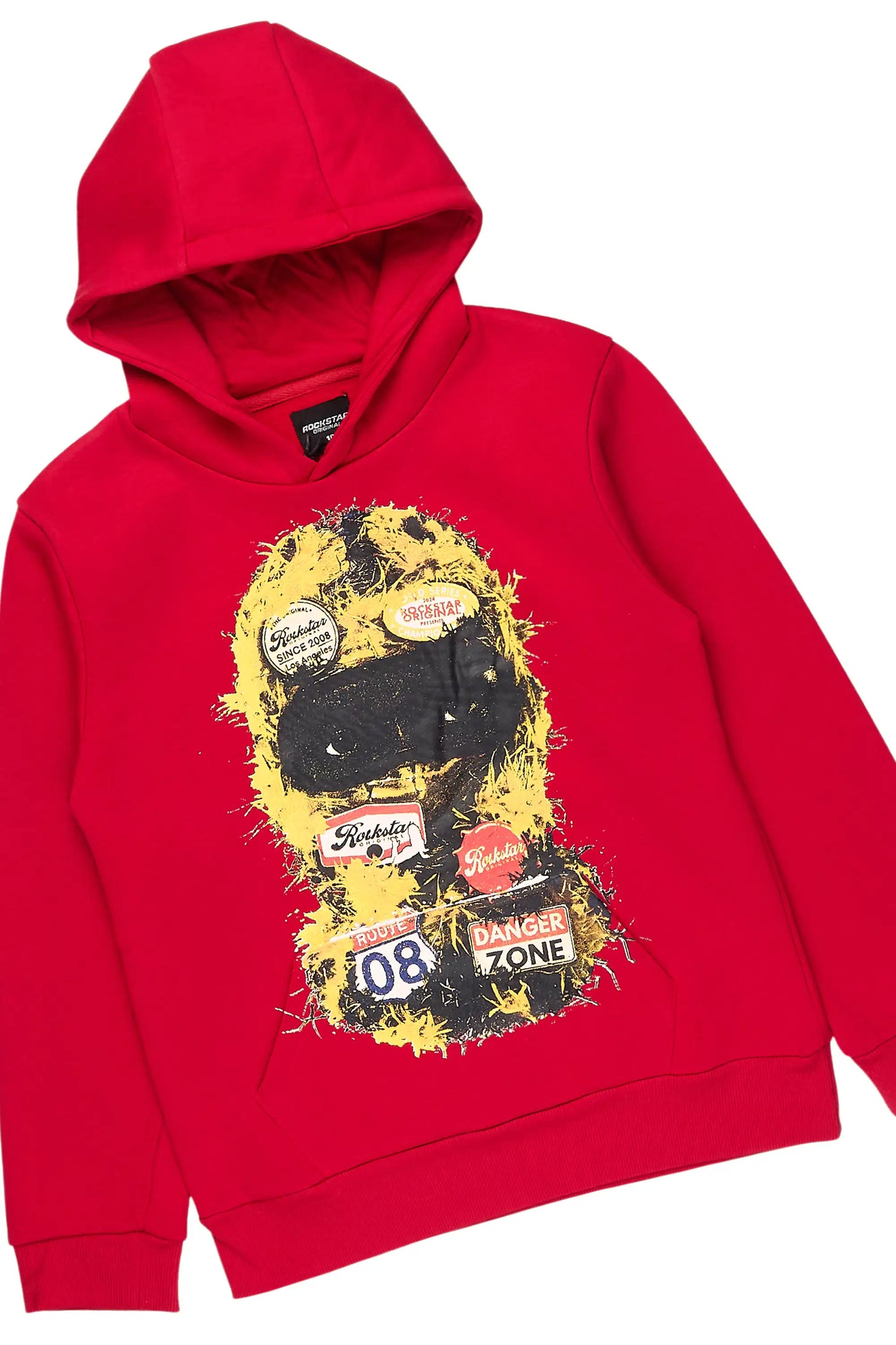 Boys Aylan Red Hoodie Stacked Jean Set
