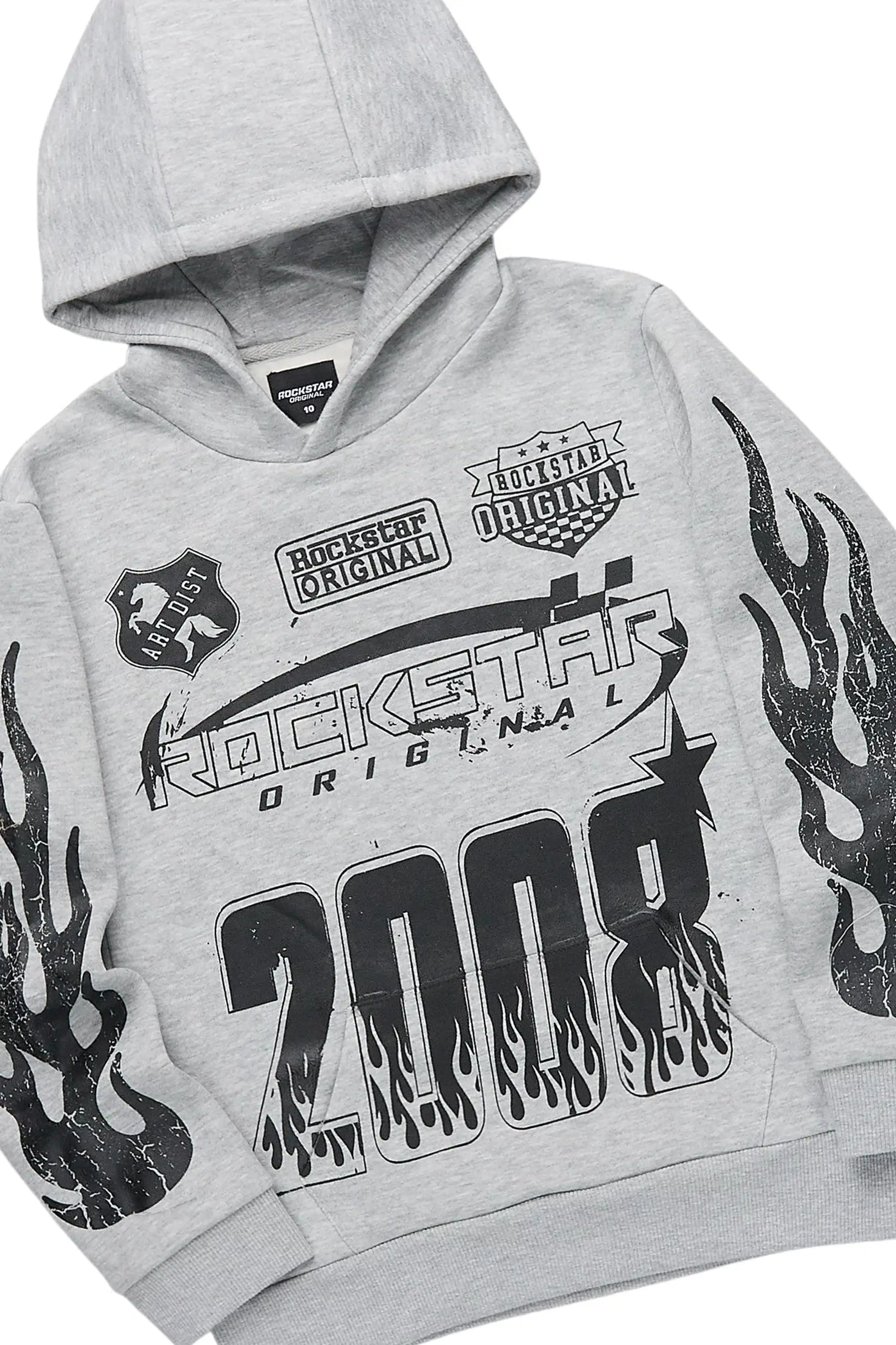 Boys Amos Heather Grey Hoodie/Stacked Jean Set