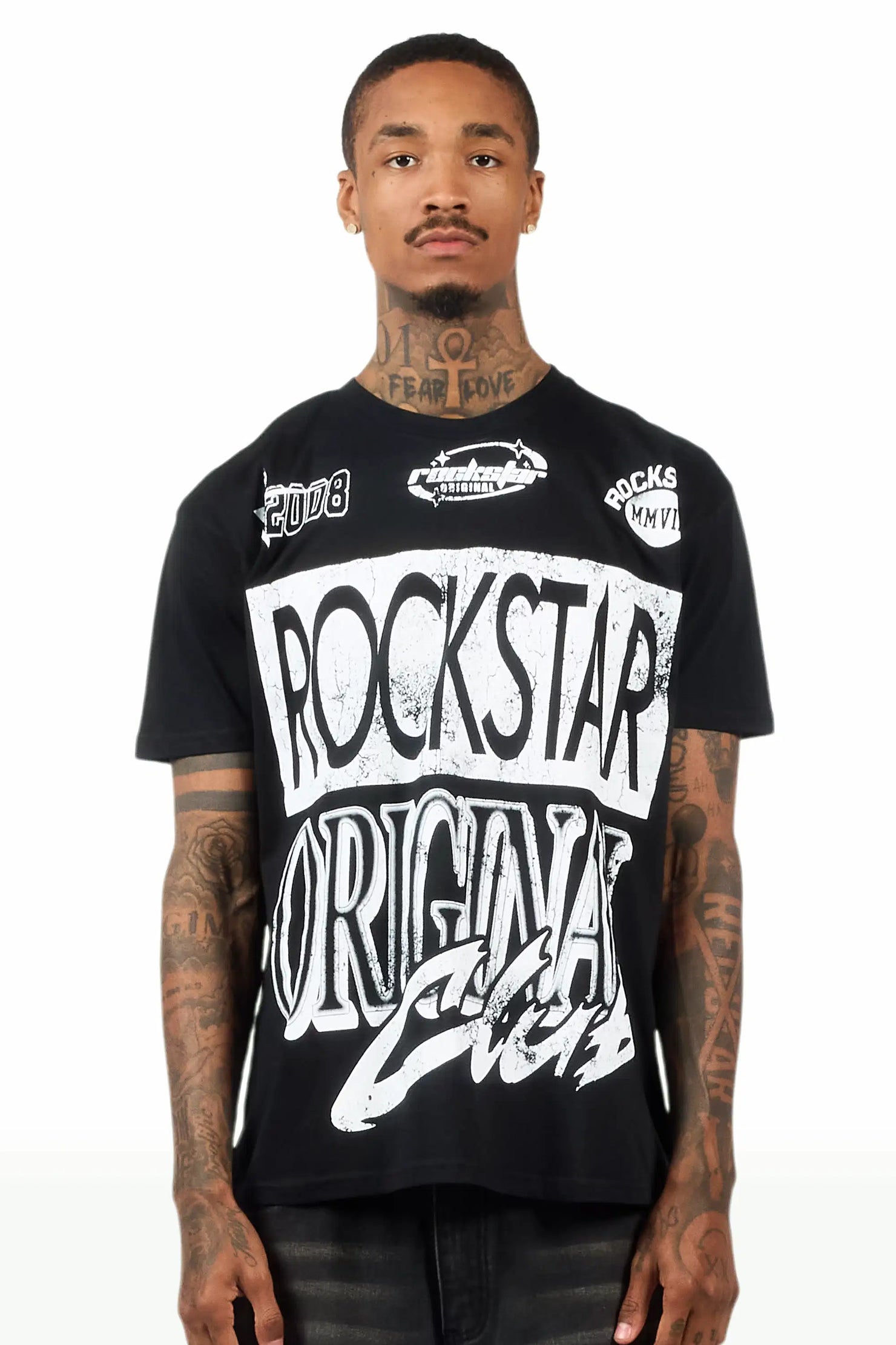 Rylok Black/White Oversized Graphic T-Shirt