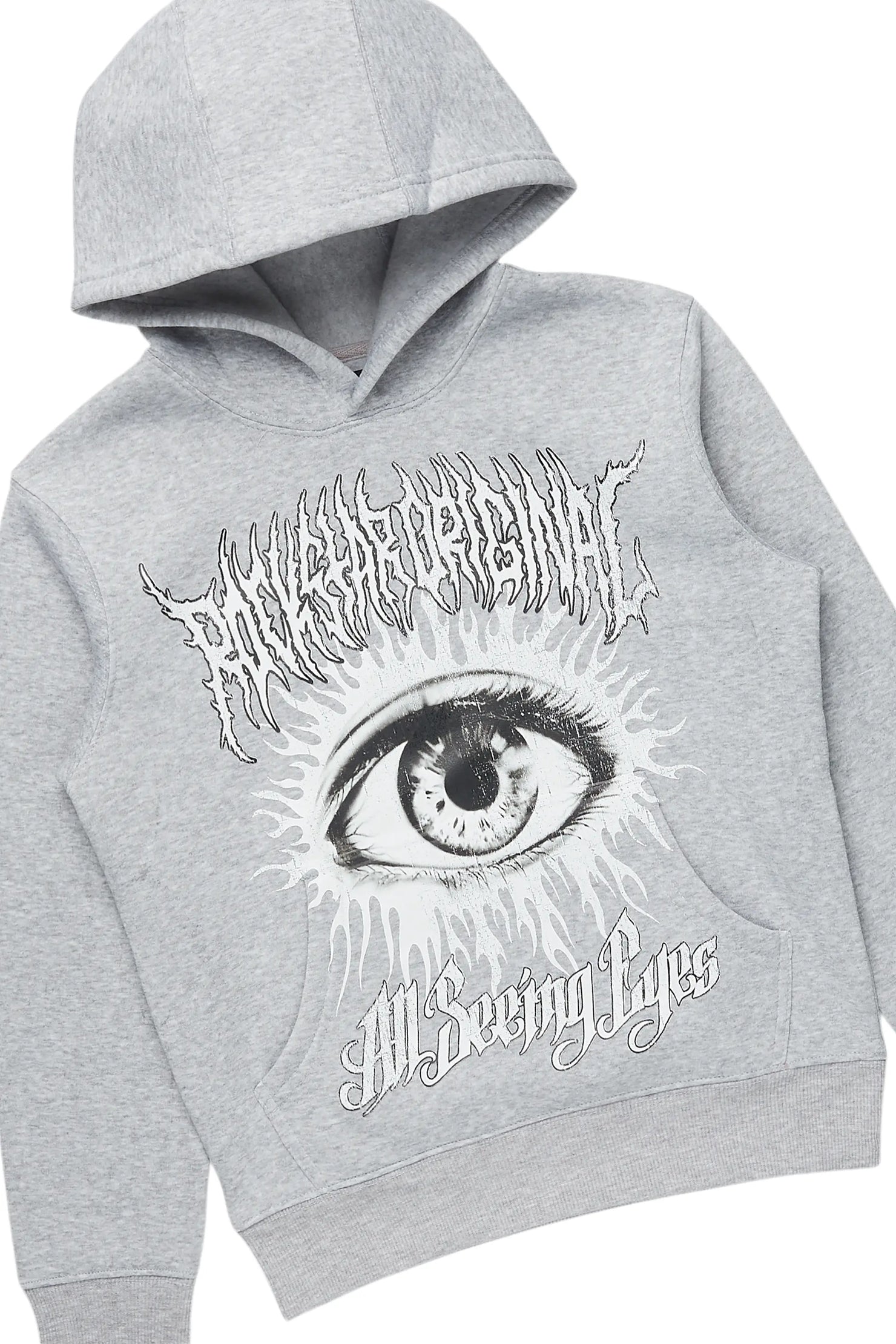 Boys All Seeing Eyes Blue/Light Grey Hoodie/Stacked Flare Jean Set