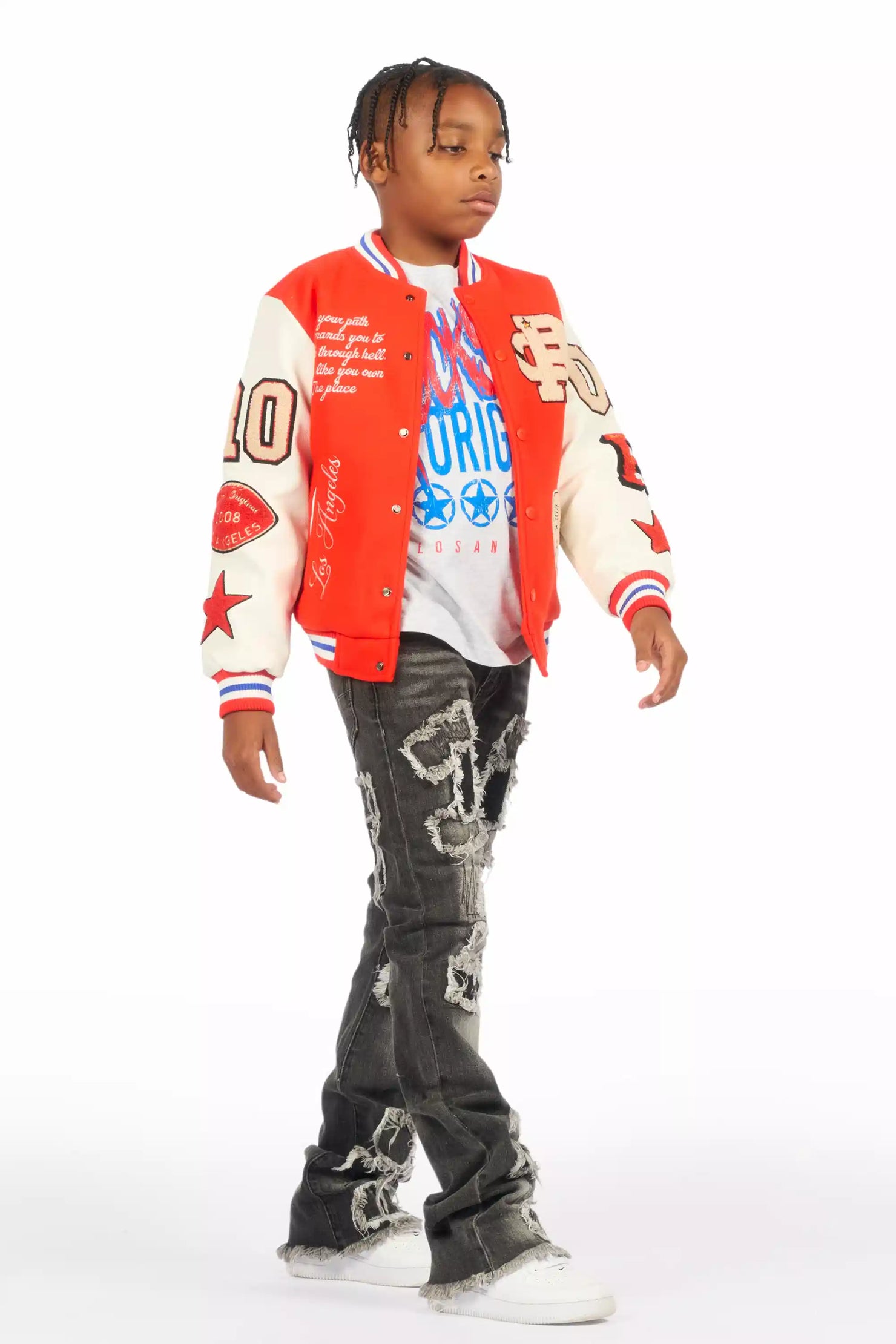 Boys Balser Orange Varsity Jacket