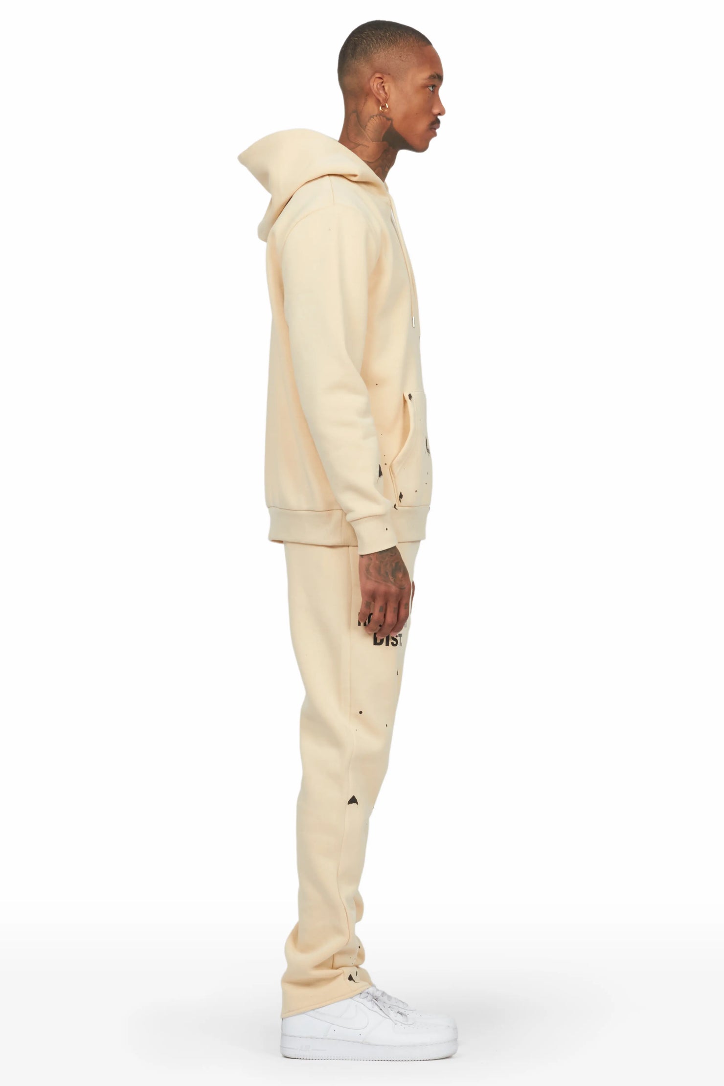 Raffer Beige Slim Fit Track Set