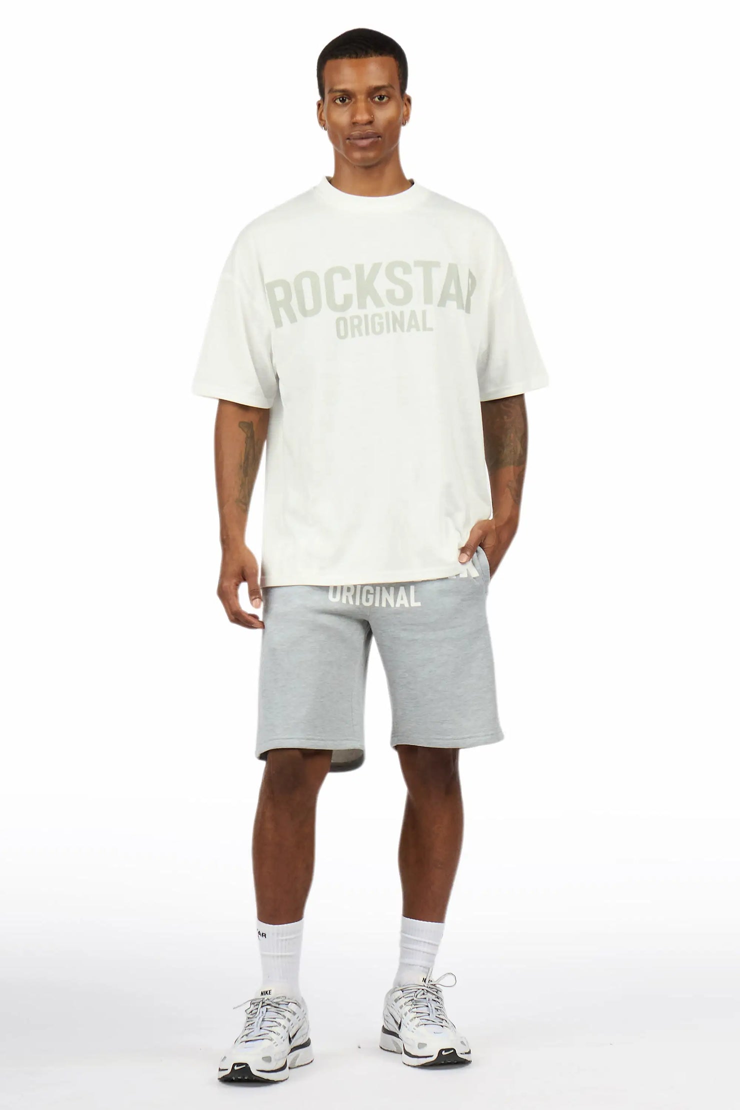 Sana White/Grey Short Set