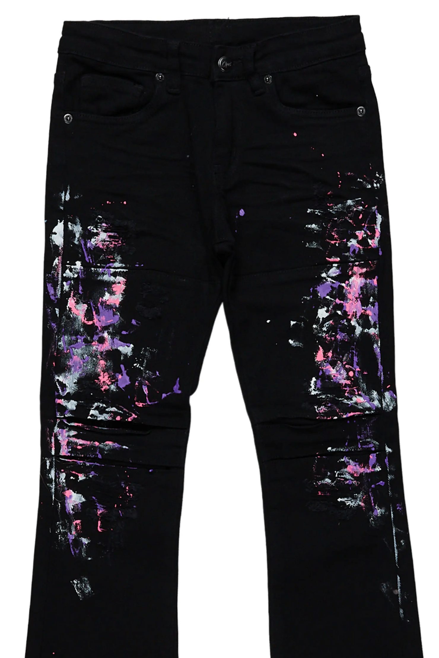Girls Moho Black Painter Stacked Flare Jean