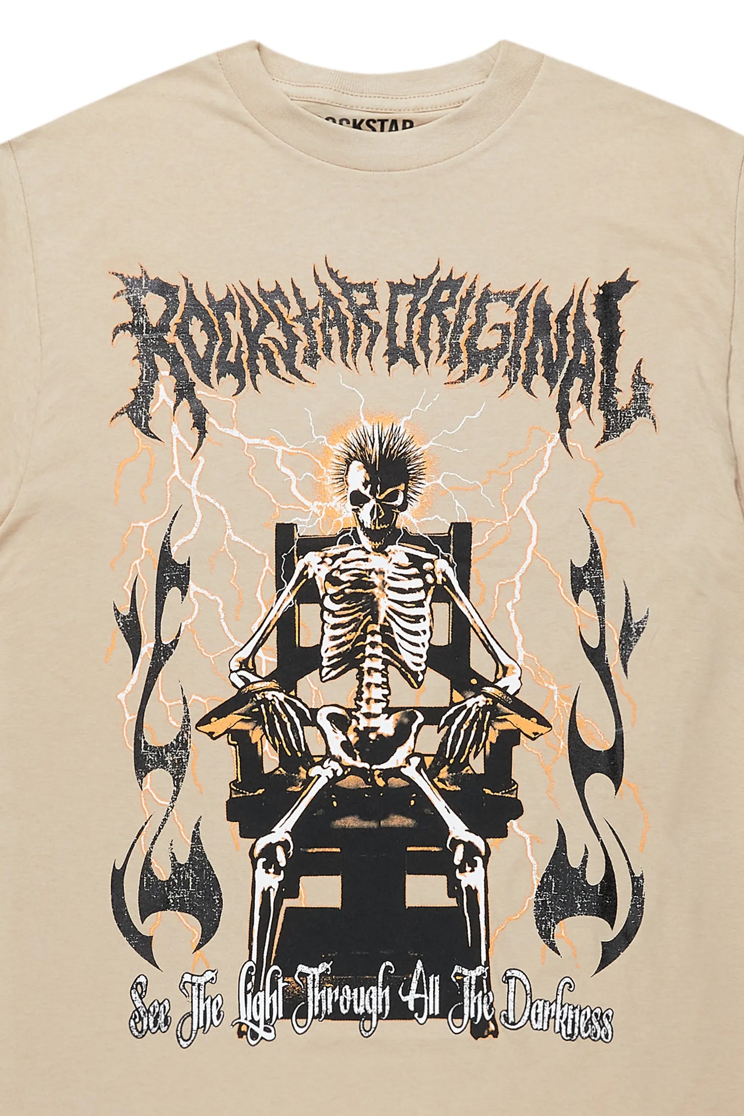 Deathrown Beige Graphic T-Shirt