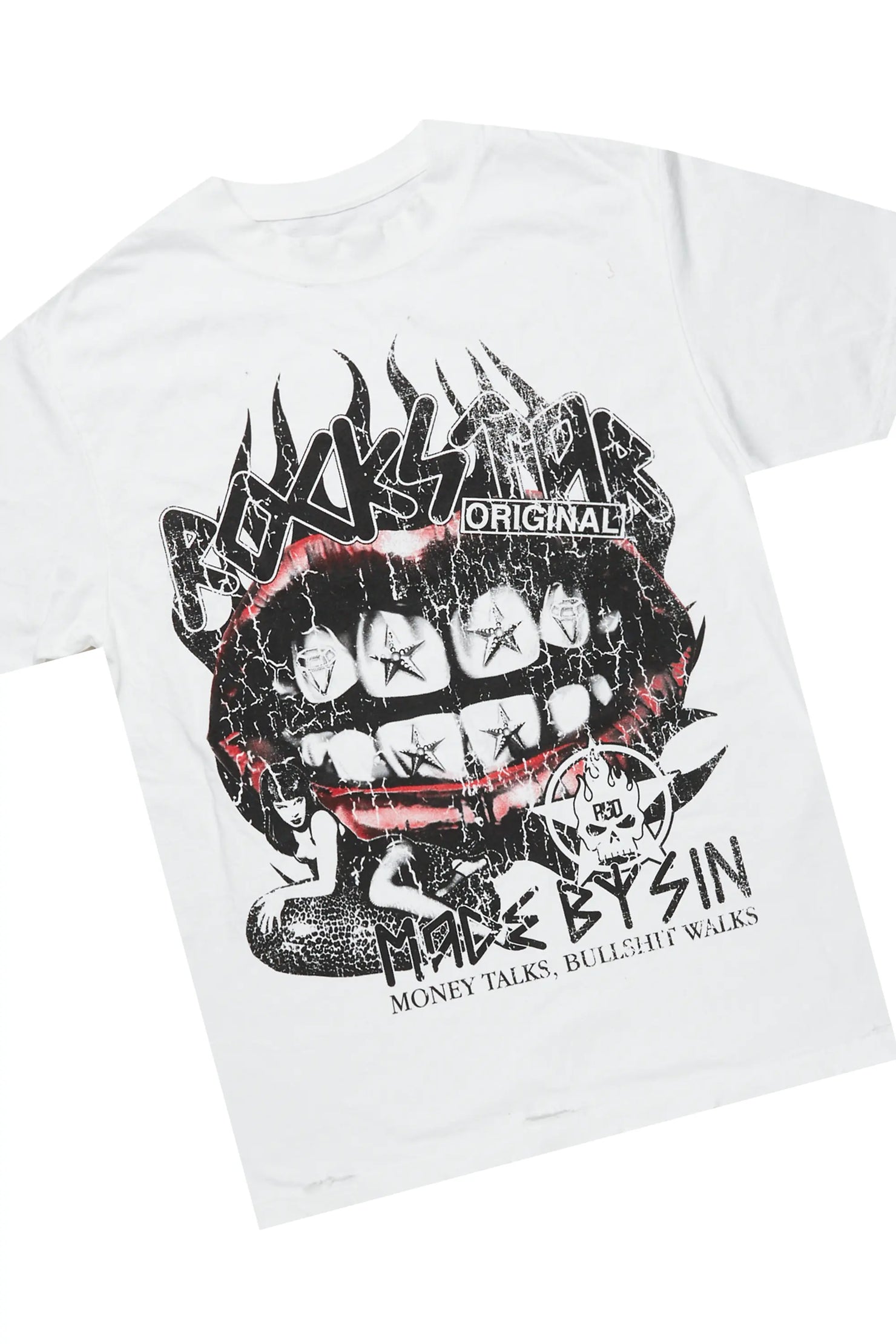 Vadim White/Grey Oversize T-Shirt/Stacked Flare Track Set