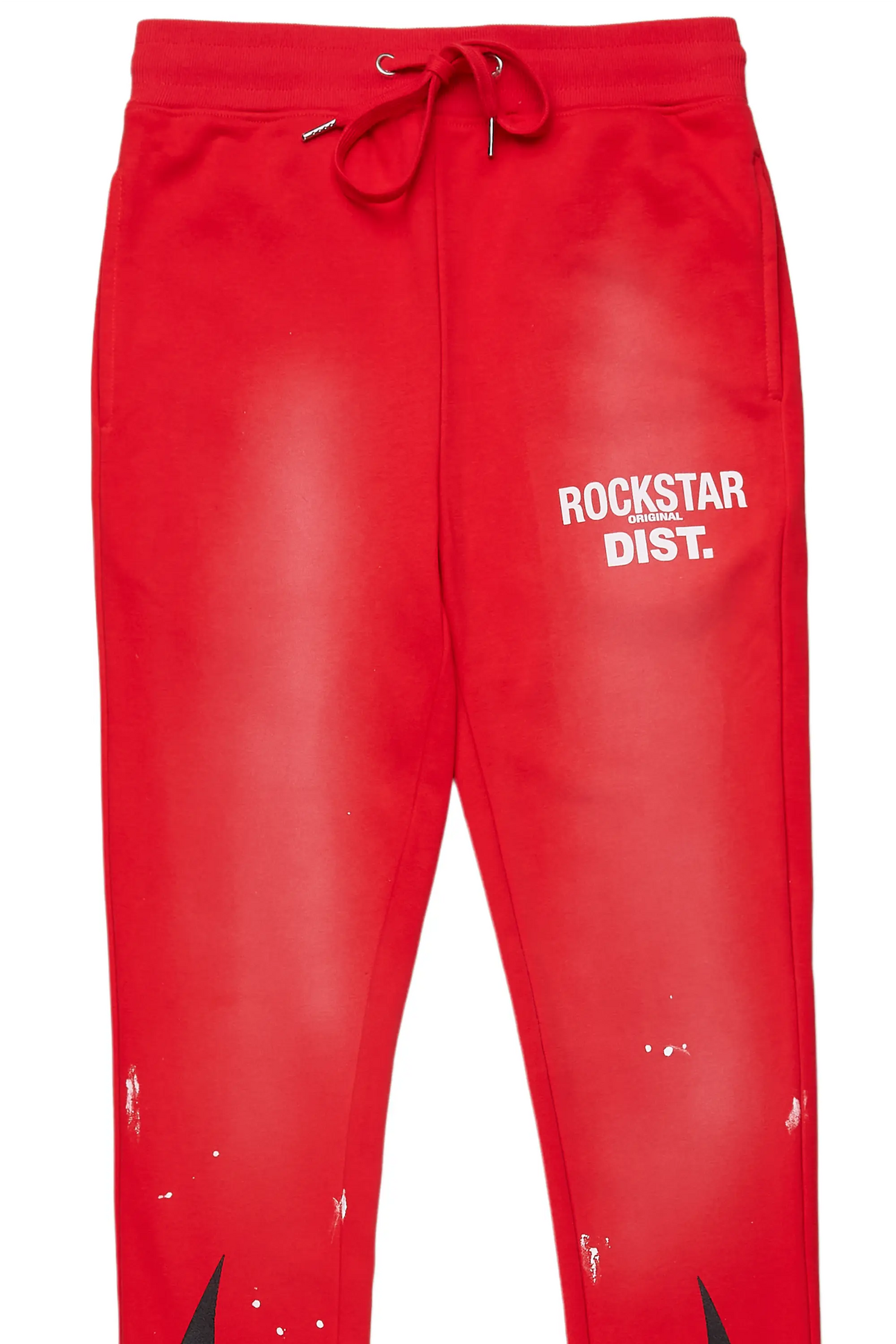 Damani Red Patchwork Stacked Flare Pants