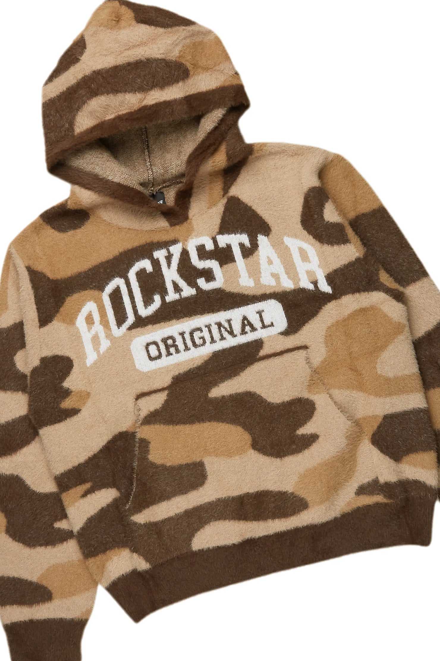 Member Camo Brown Stacked Flare Knitted Mohair Track Set