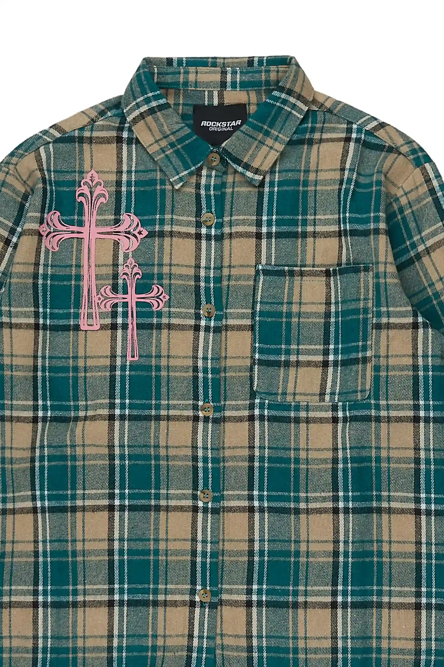 Girls Helder Green Flannel Shirt