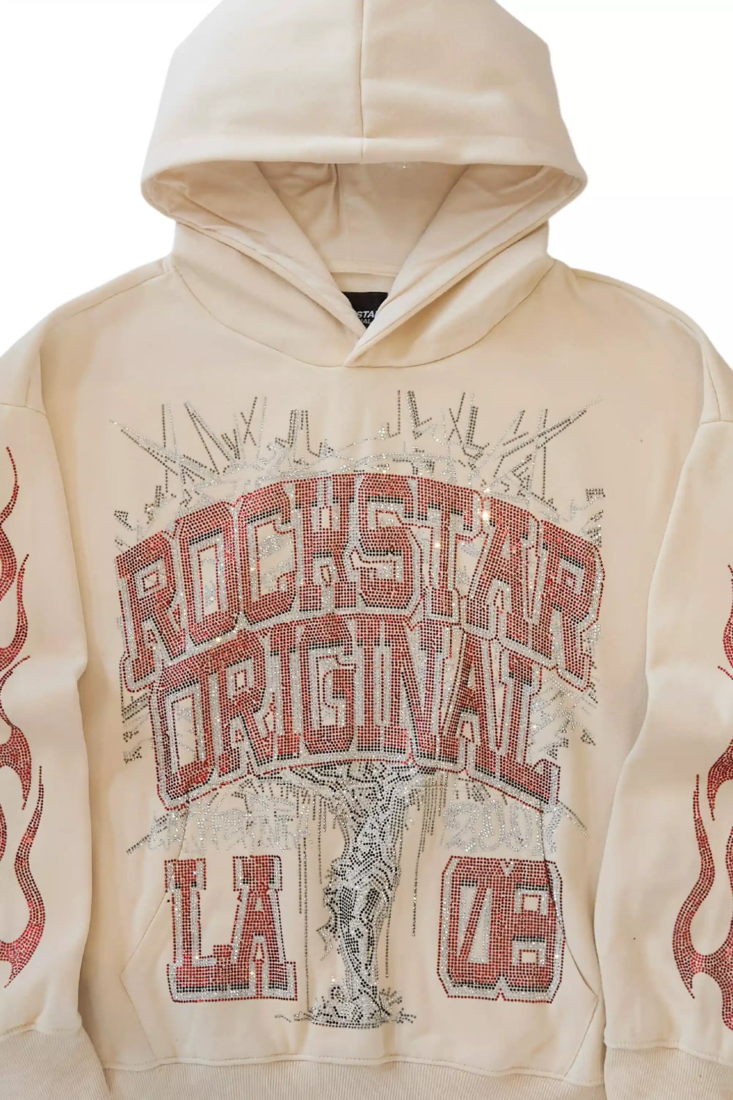 Lindsay Beige Rhinestone Hoodie